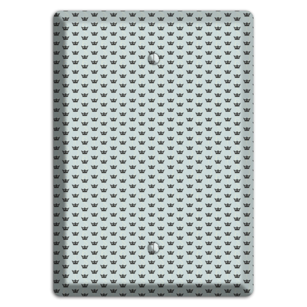 Dusty Blue with Crowns Blank Wallplate