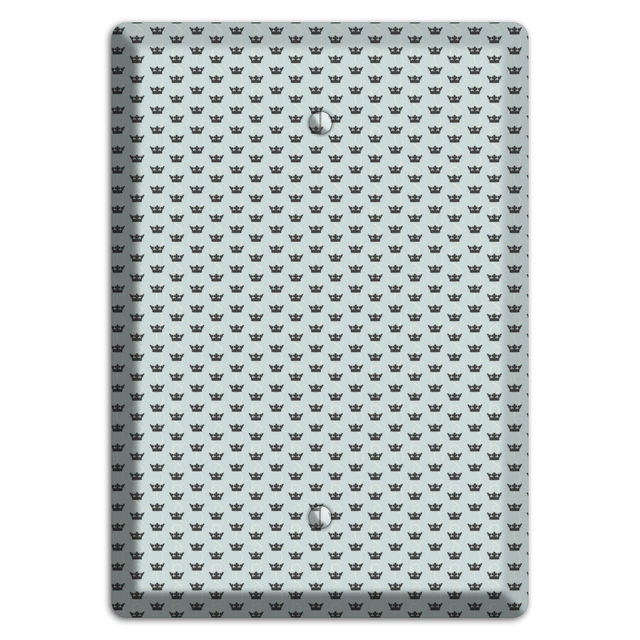Dusty Blue with Crowns Blank Wallplate