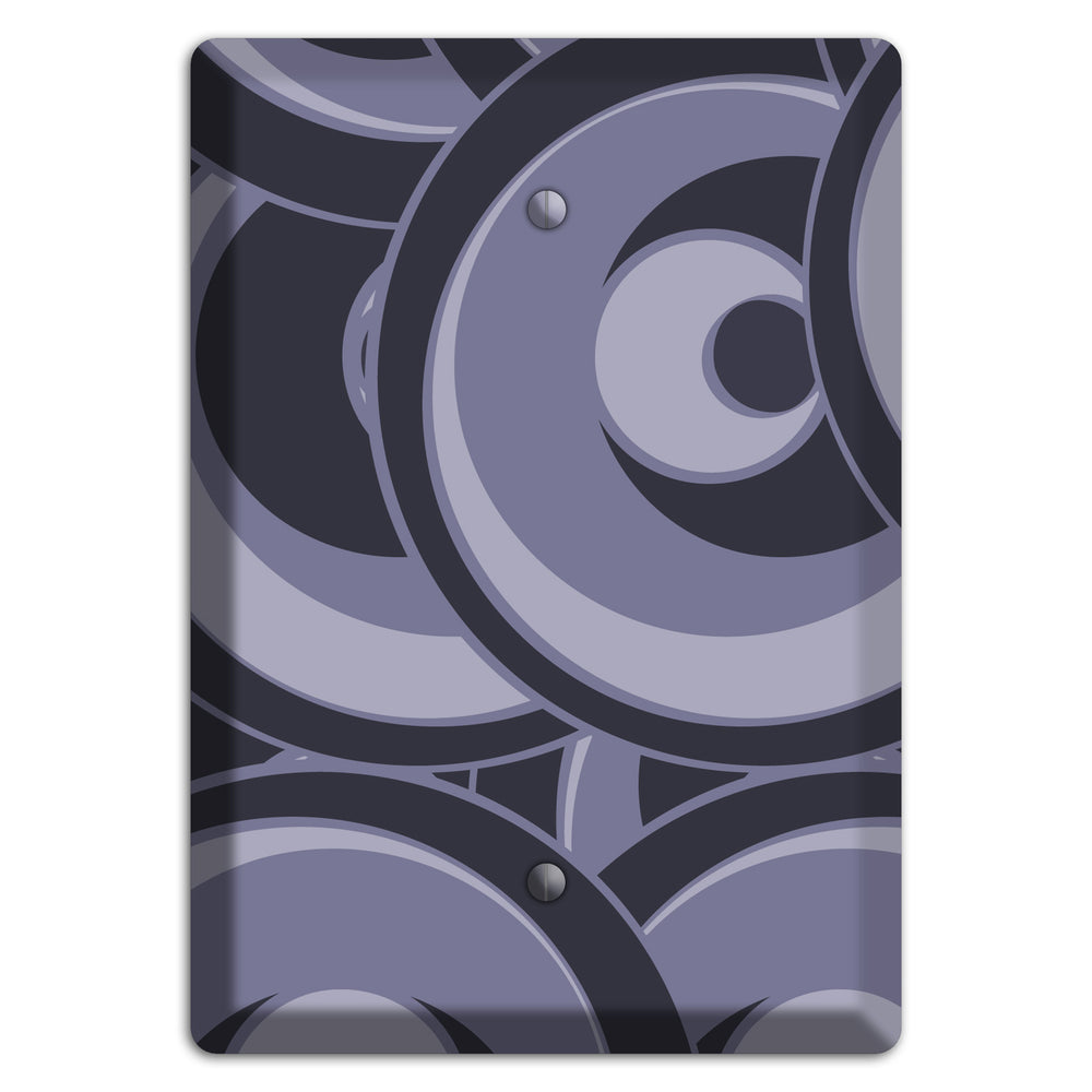 Black and Purple-grey Deco Circles Blank Wallplate
