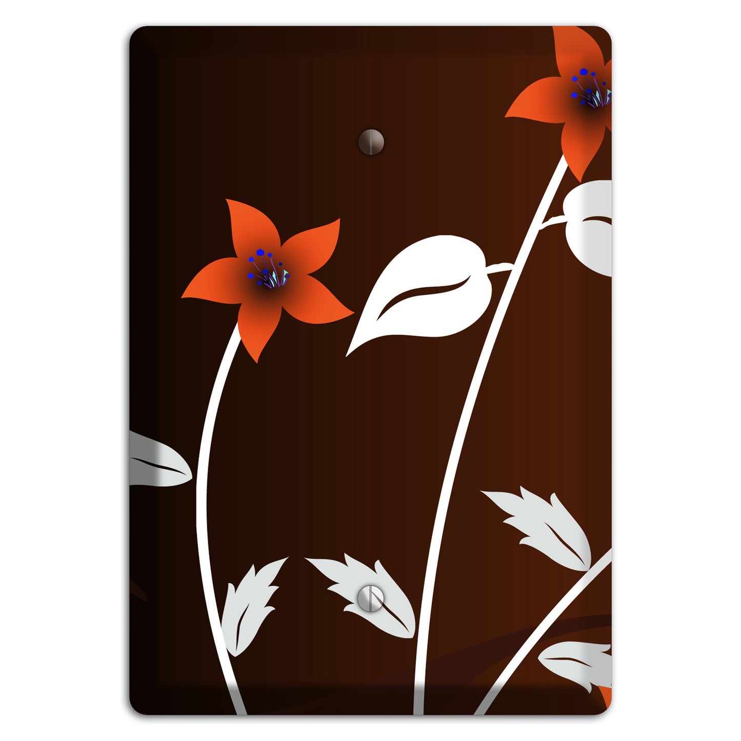Black and Red Double Sprig Blank Wallplate