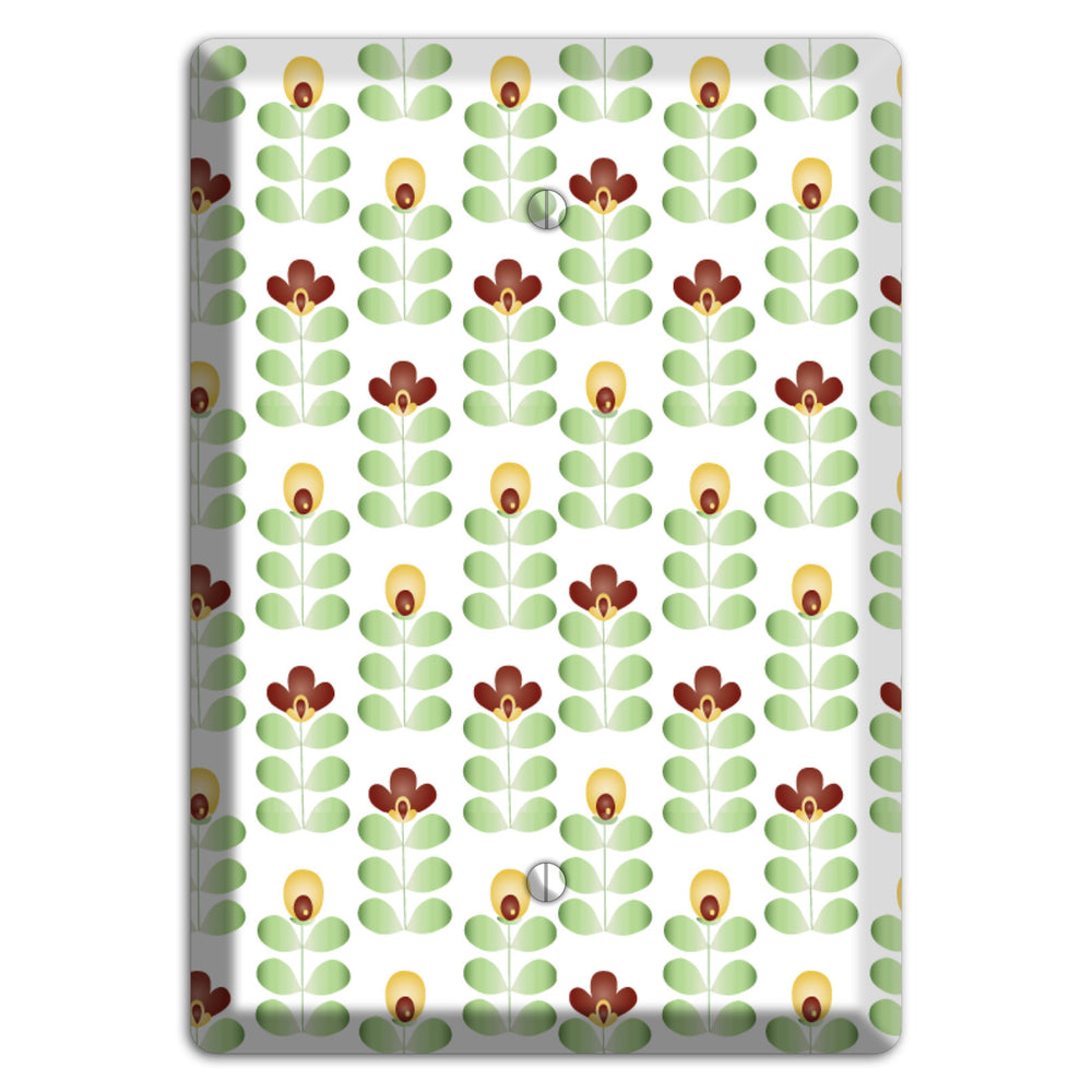 Burgundy Deco Floral Half Drop Blank Wallplate
