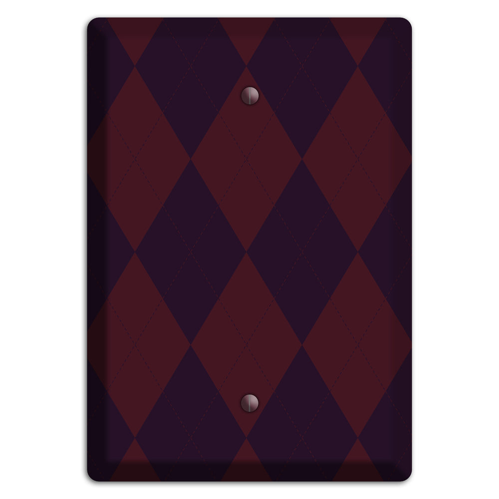Burgundy Argyle Blank Wallplate