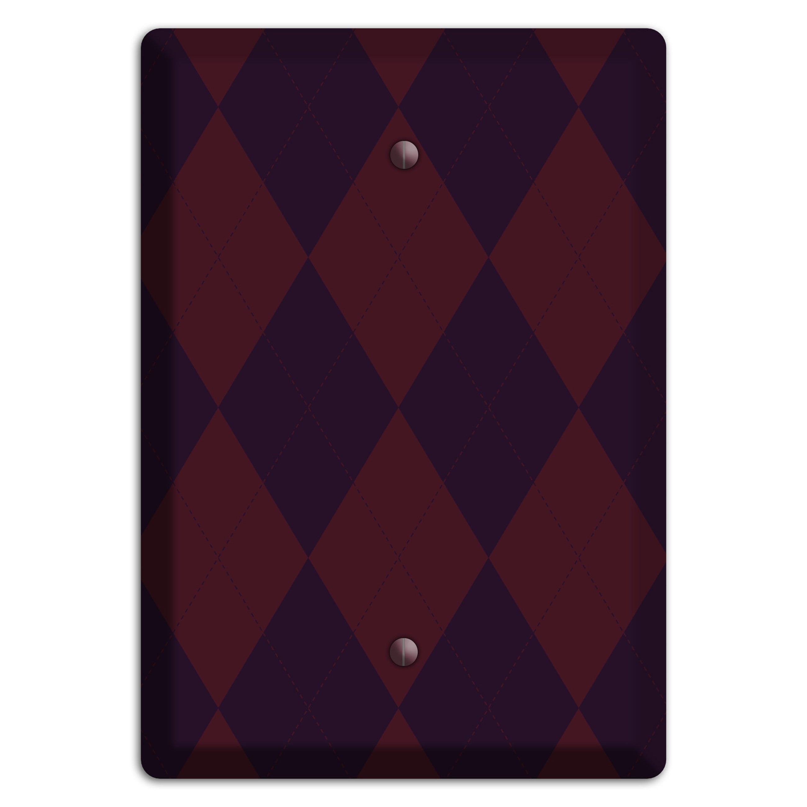 Burgundy Argyle Blank Wallplate