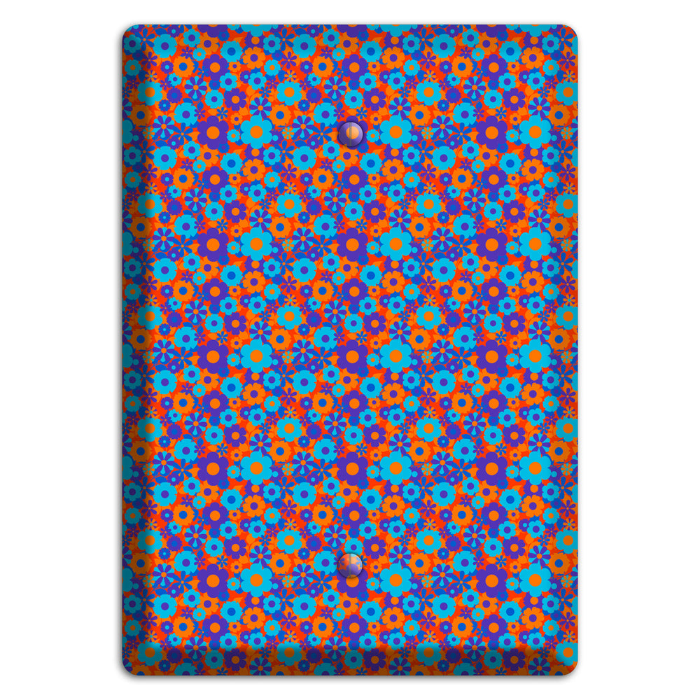 Blue Purple Calico Blank Wallplate