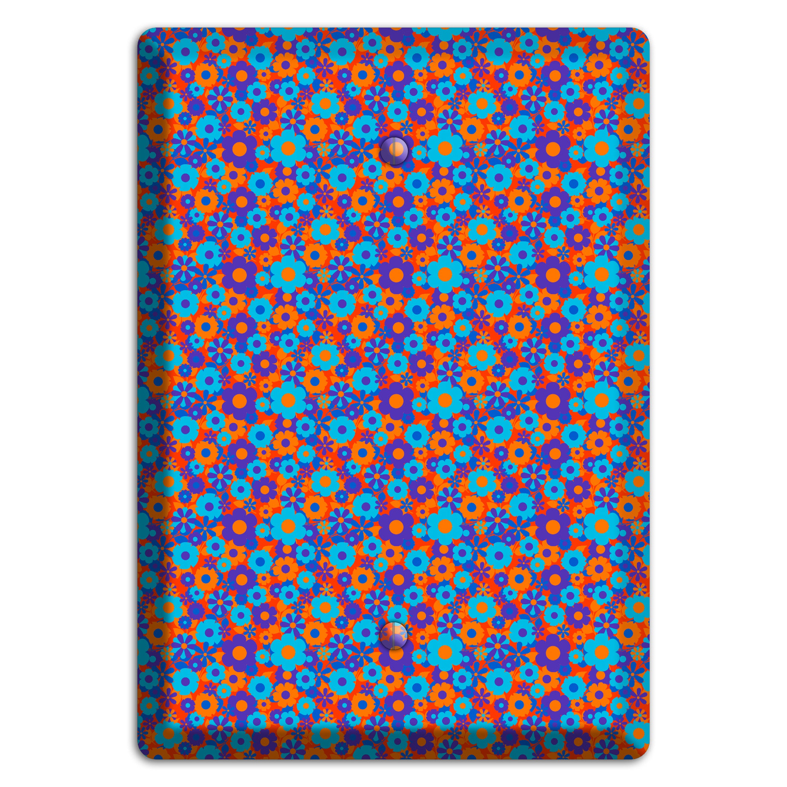 Blue Purple Calico Blank Wallplate