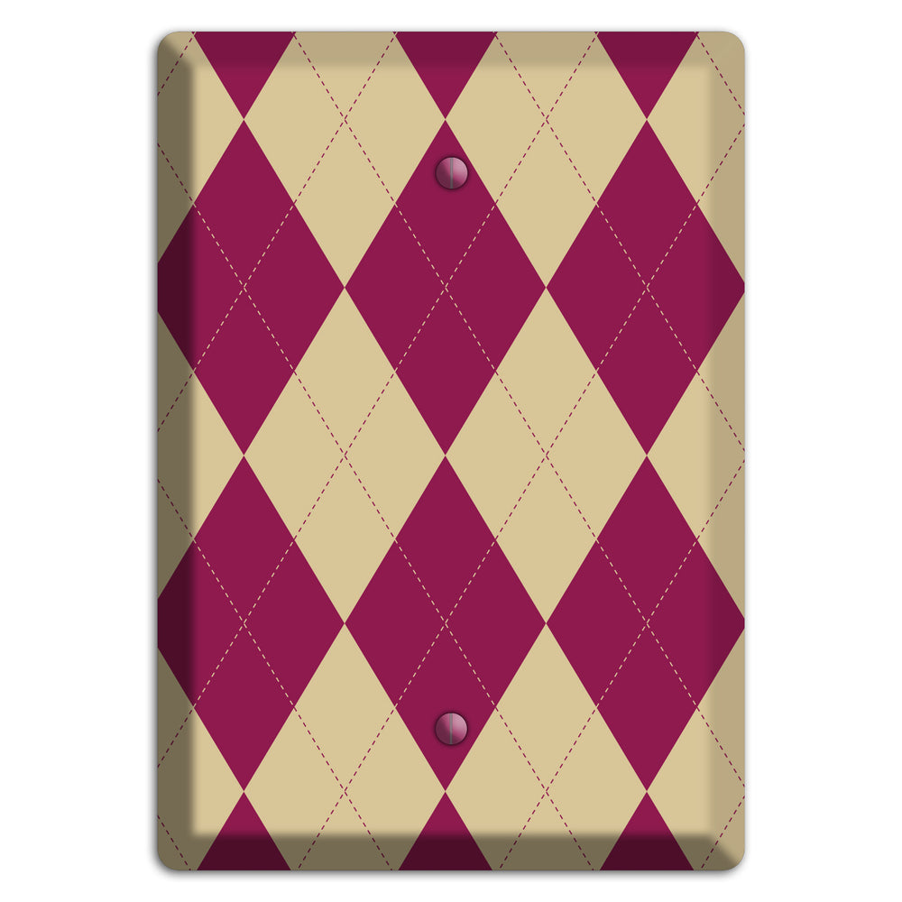 Red and Tan Argyle Blank Wallplate