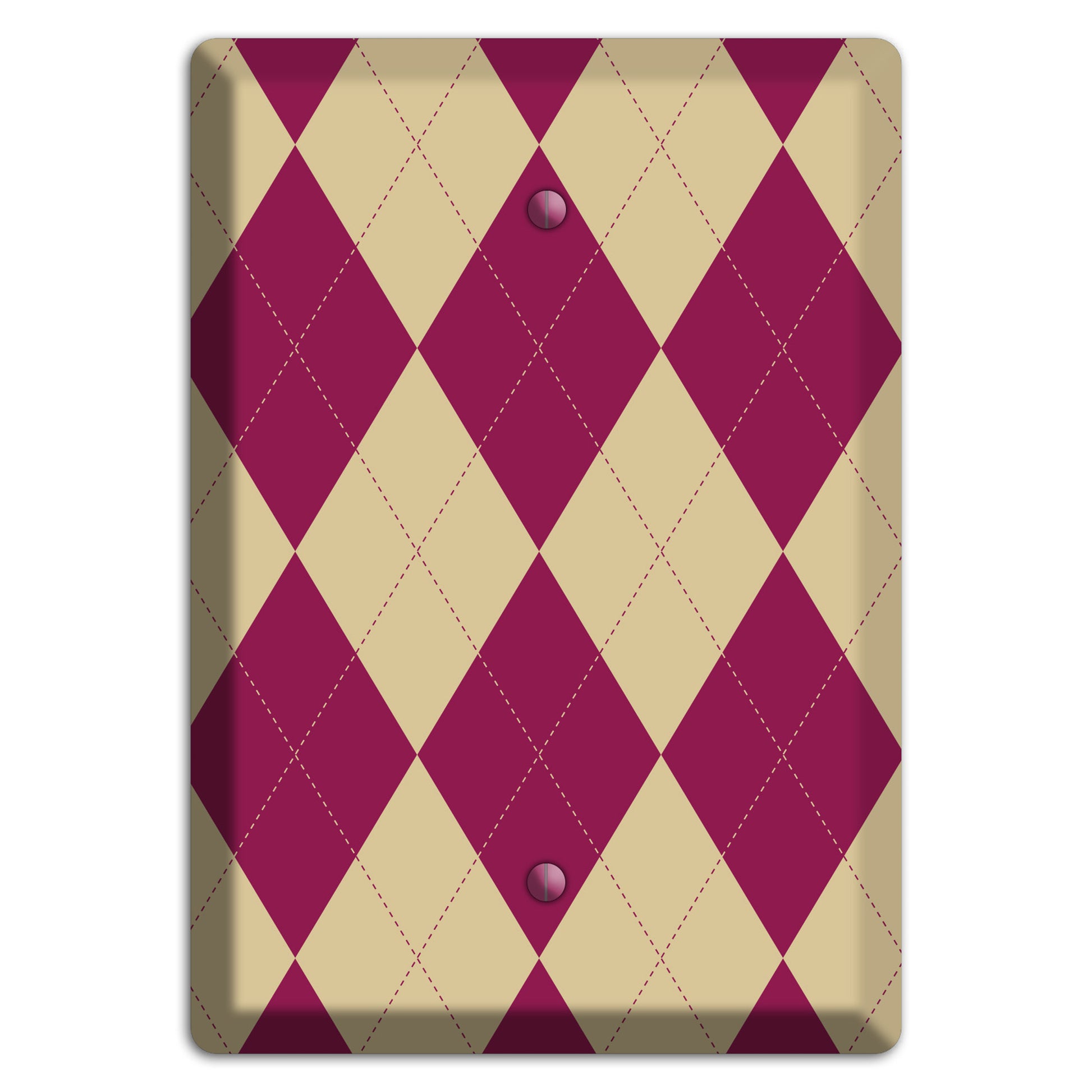 Red and Tan Argyle Blank Wallplate
