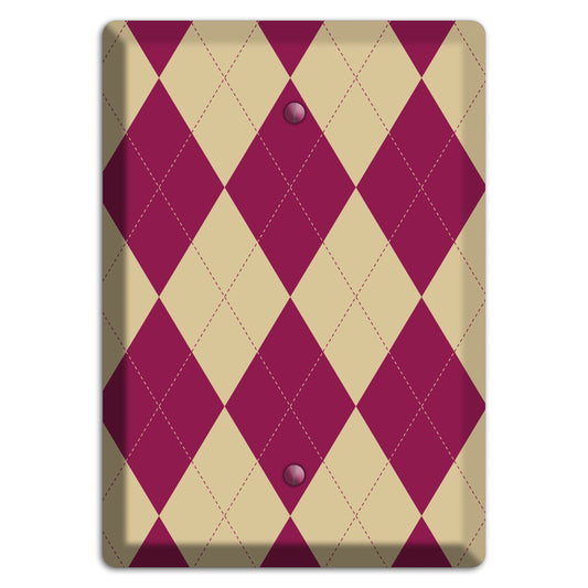 Red and Tan Argyle Blank Wallplate