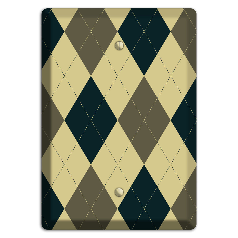 Multi Brown and Tan Argyle Blank Wallplate