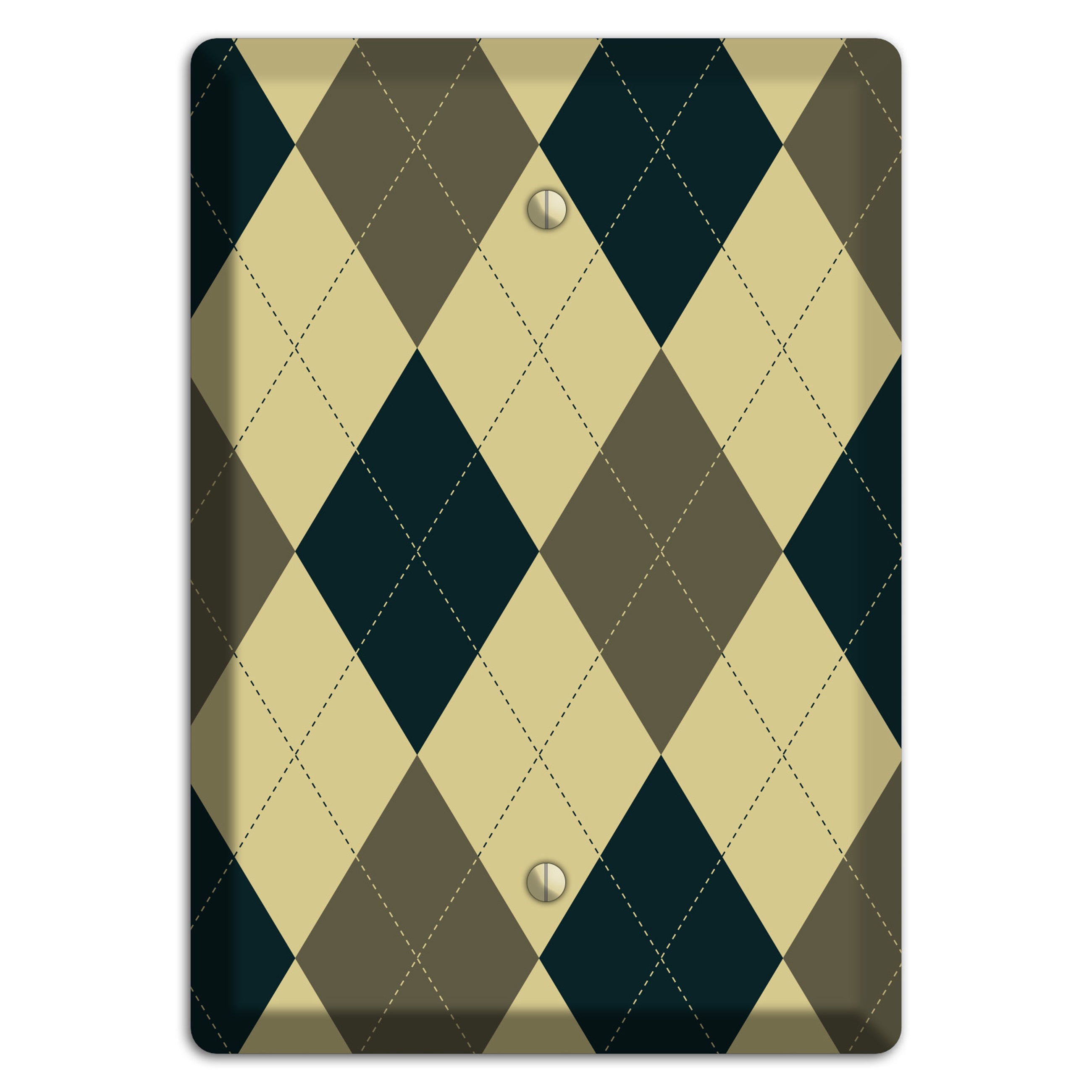 Multi Brown and Tan Argyle Blank Wallplate