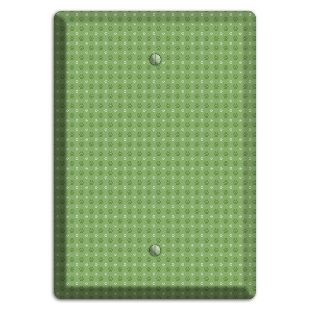 Green Paw Prints Blank Wallplate