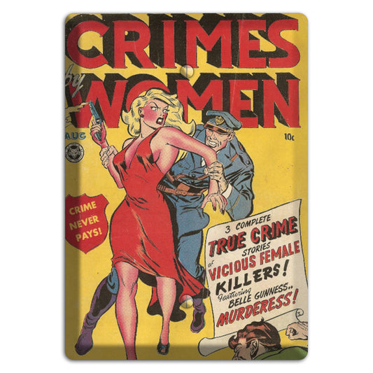 Crimes by Women Vintage Comics Blank Wallplate