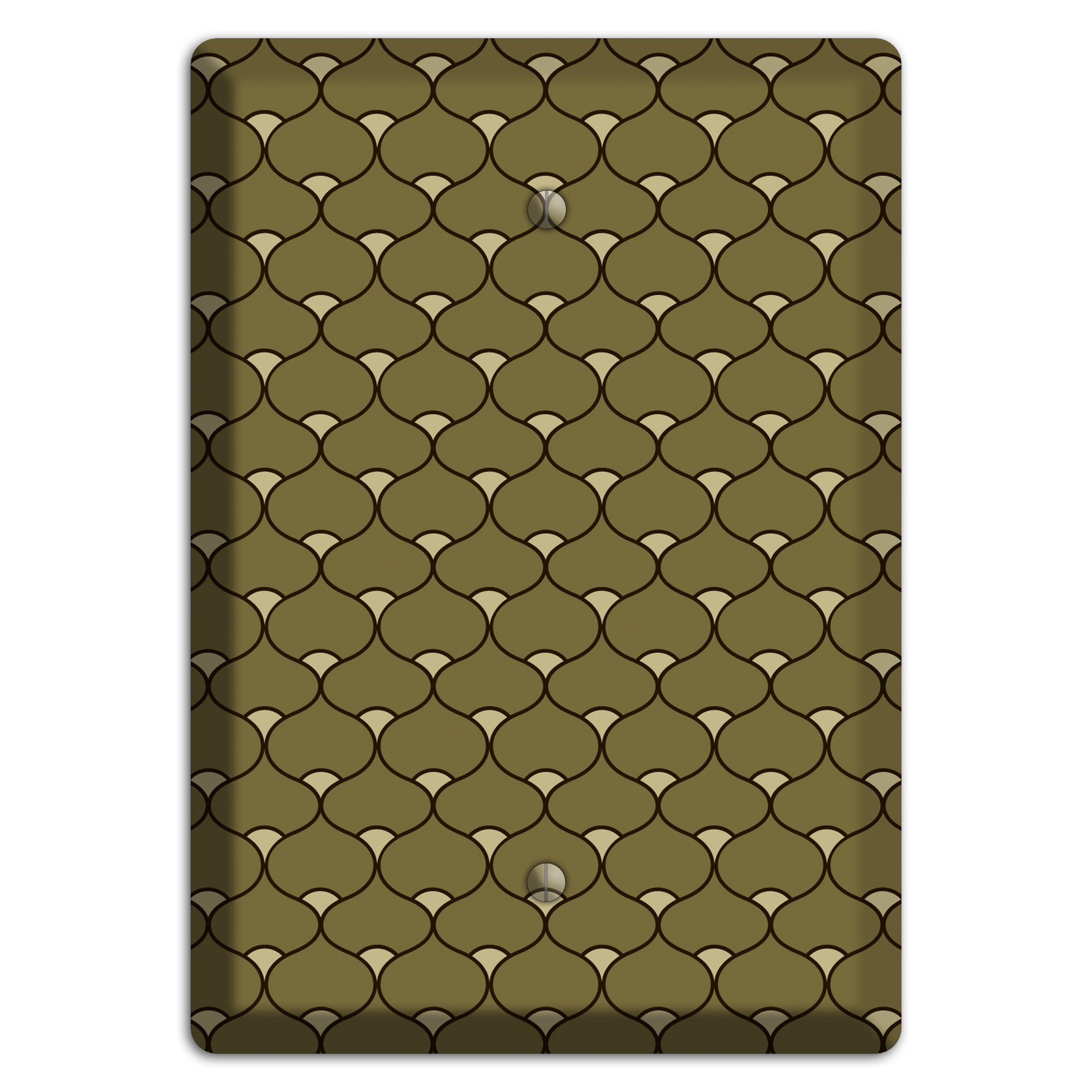 Brown Deco Scallop Blank Wallplate