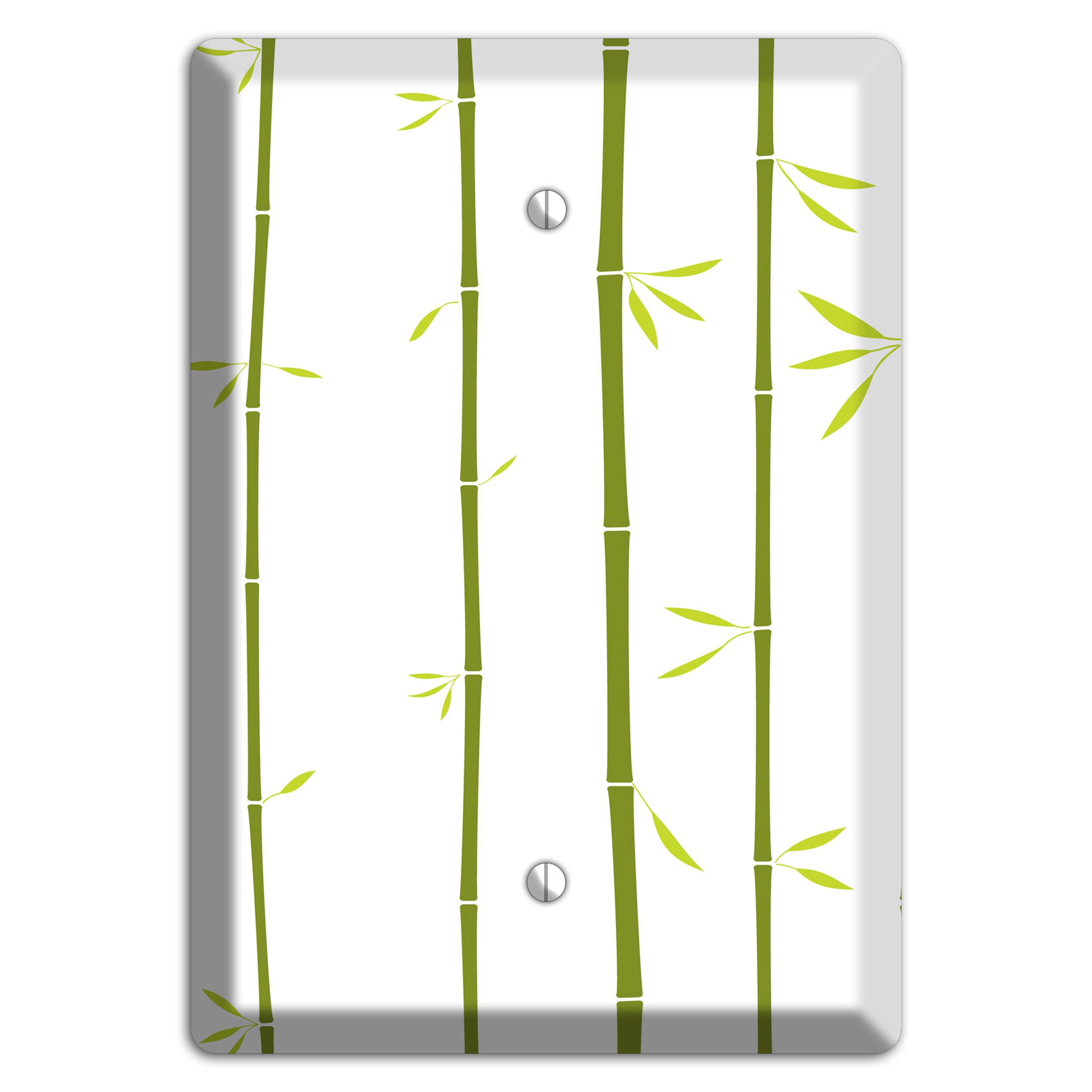 Green And White Bamboo Blank Wallplate