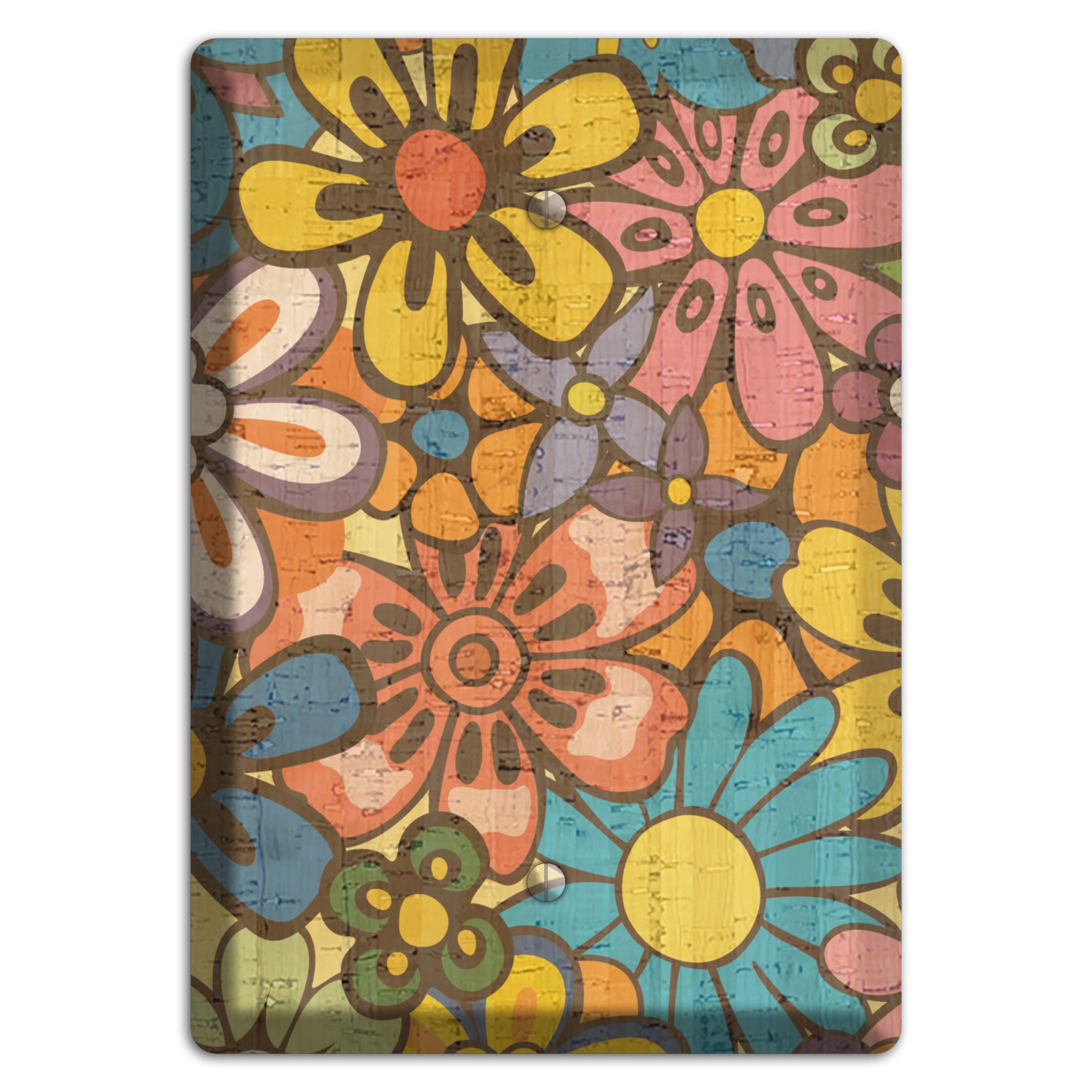 Flower Power Cork Blank Wallplate