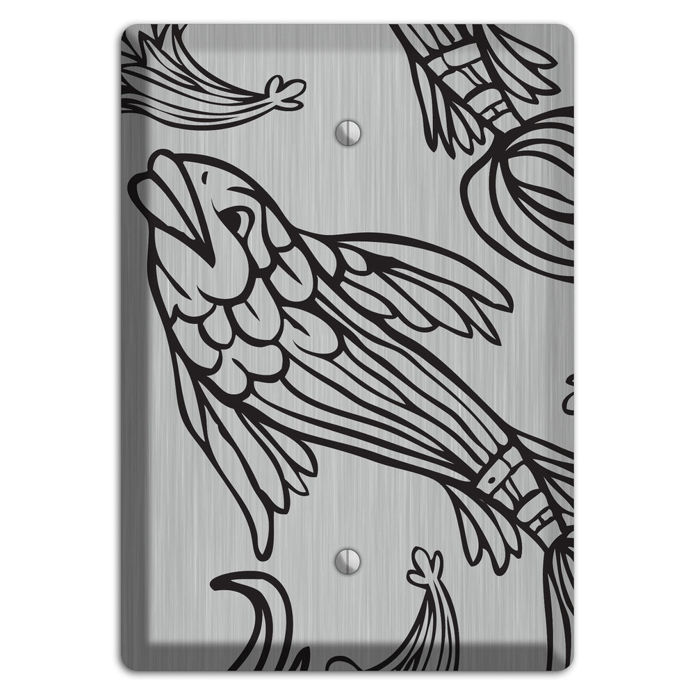 Black Koi Stainless Steel Blank Wallplate