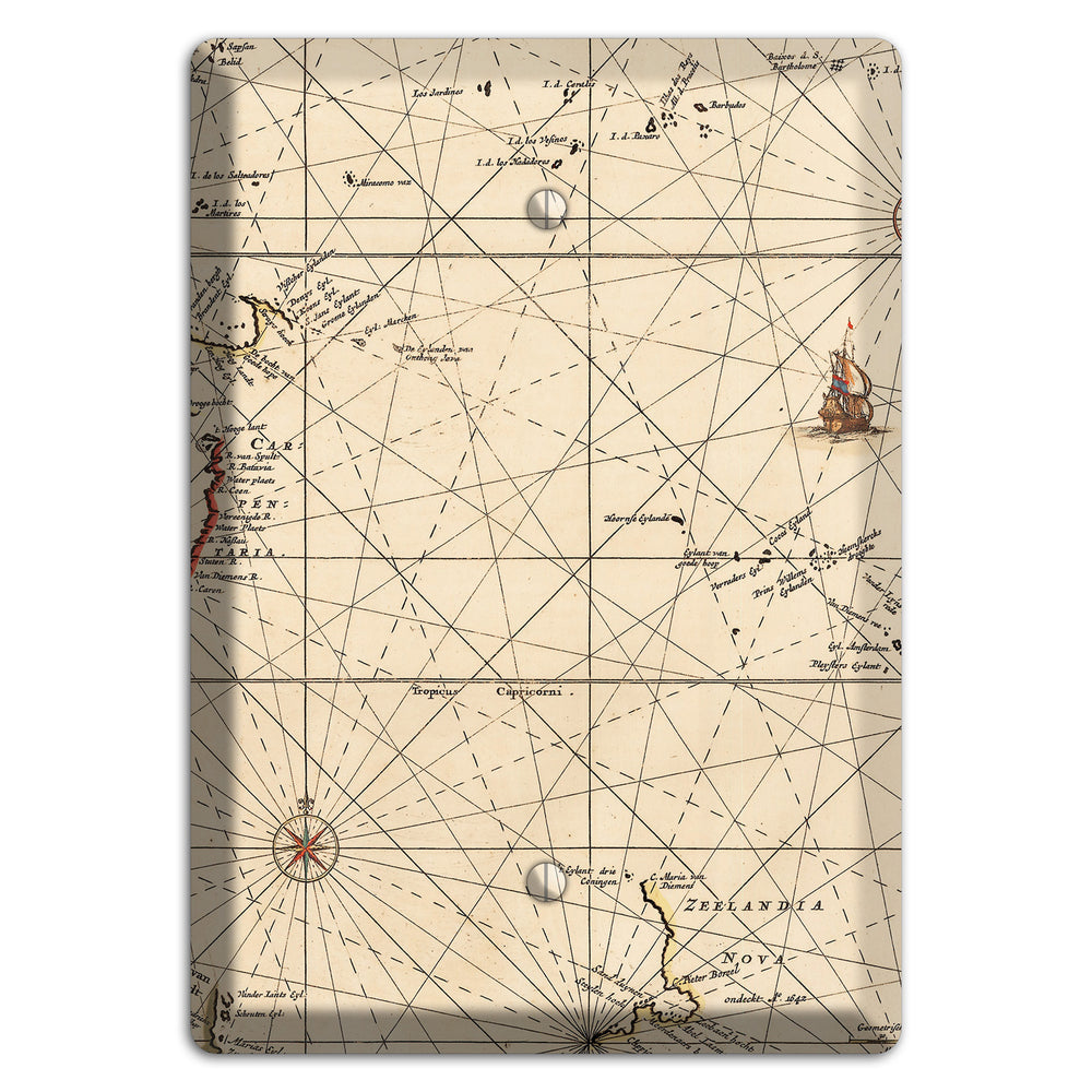Map of New Zealand Blank Wallplate