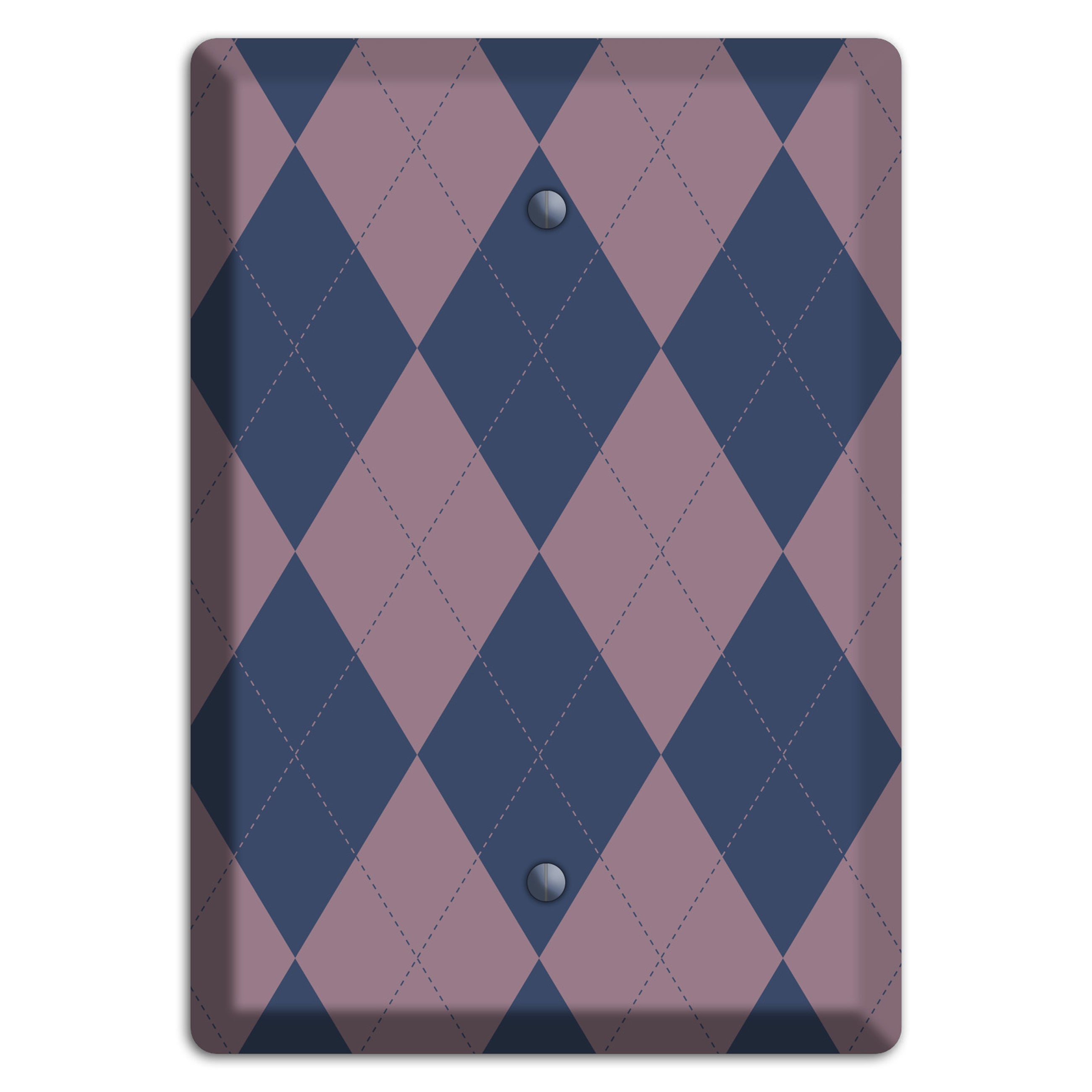 Purple Argyle Blank Wallplate