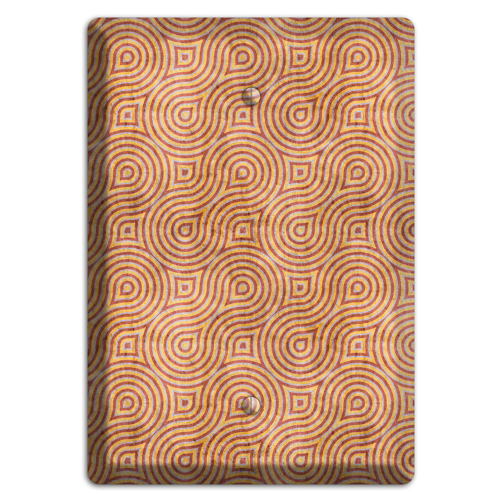 Beige and Red Swirl Blank Wallplate