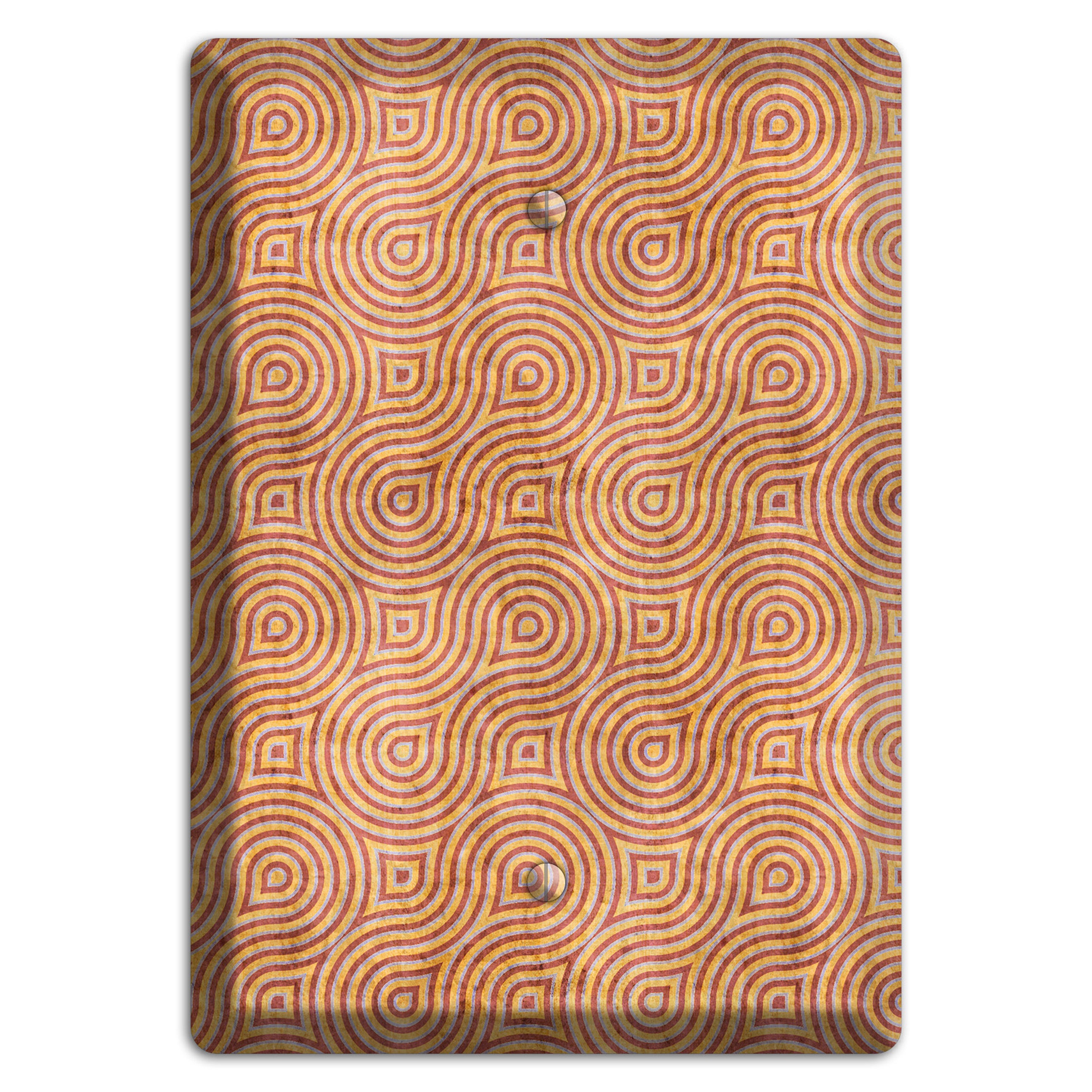 Beige and Red Swirl Blank Wallplate