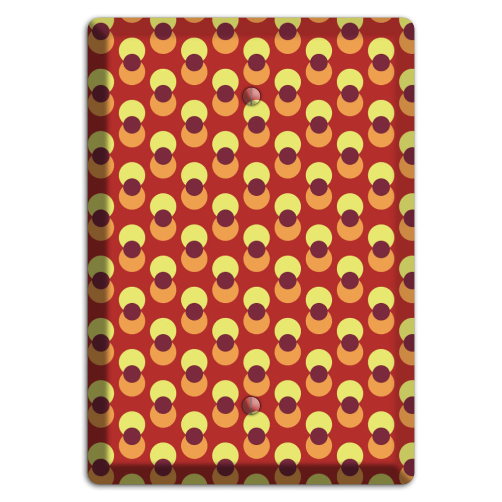 Red Yellow Coral Overlain Dots Blank Wallplate