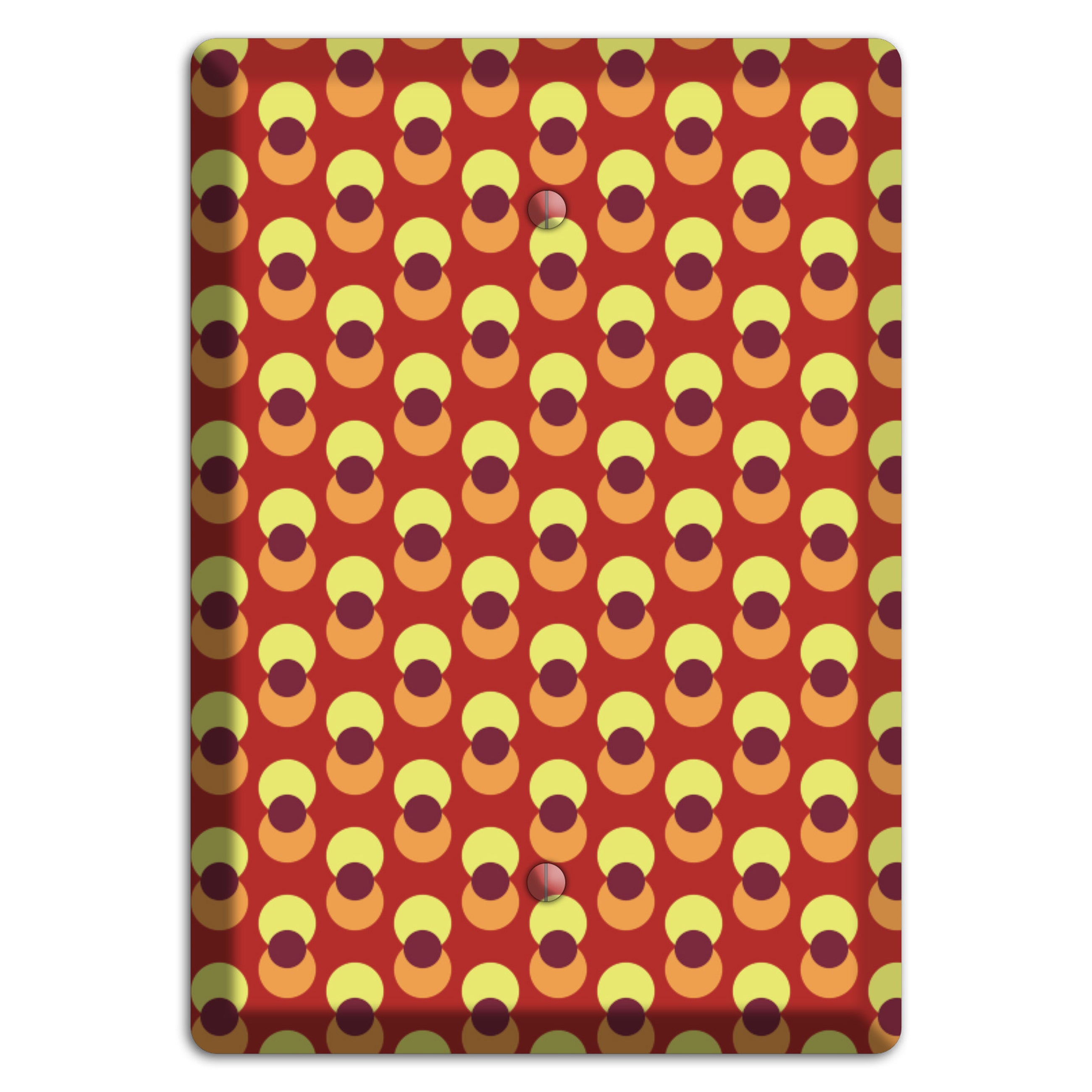 Red Yellow Coral Overlain Dots Blank Wallplate