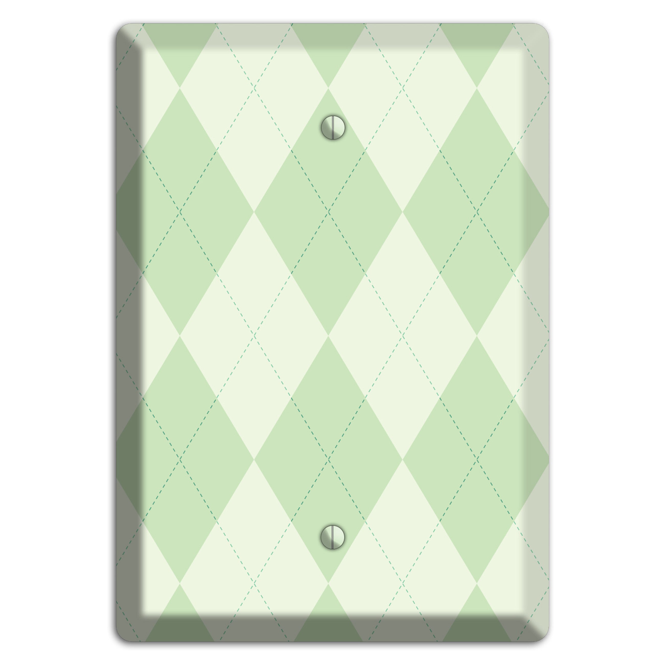 Light Green Argyle Blank Wallplate