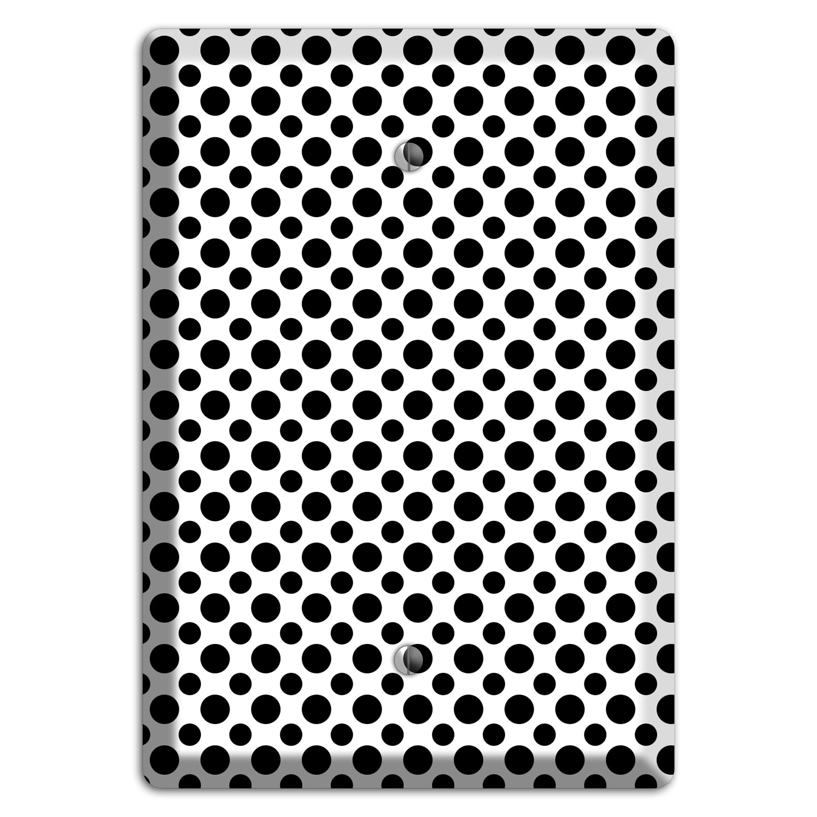 White with Black Multi Small Polka Dots Blank Wallplate