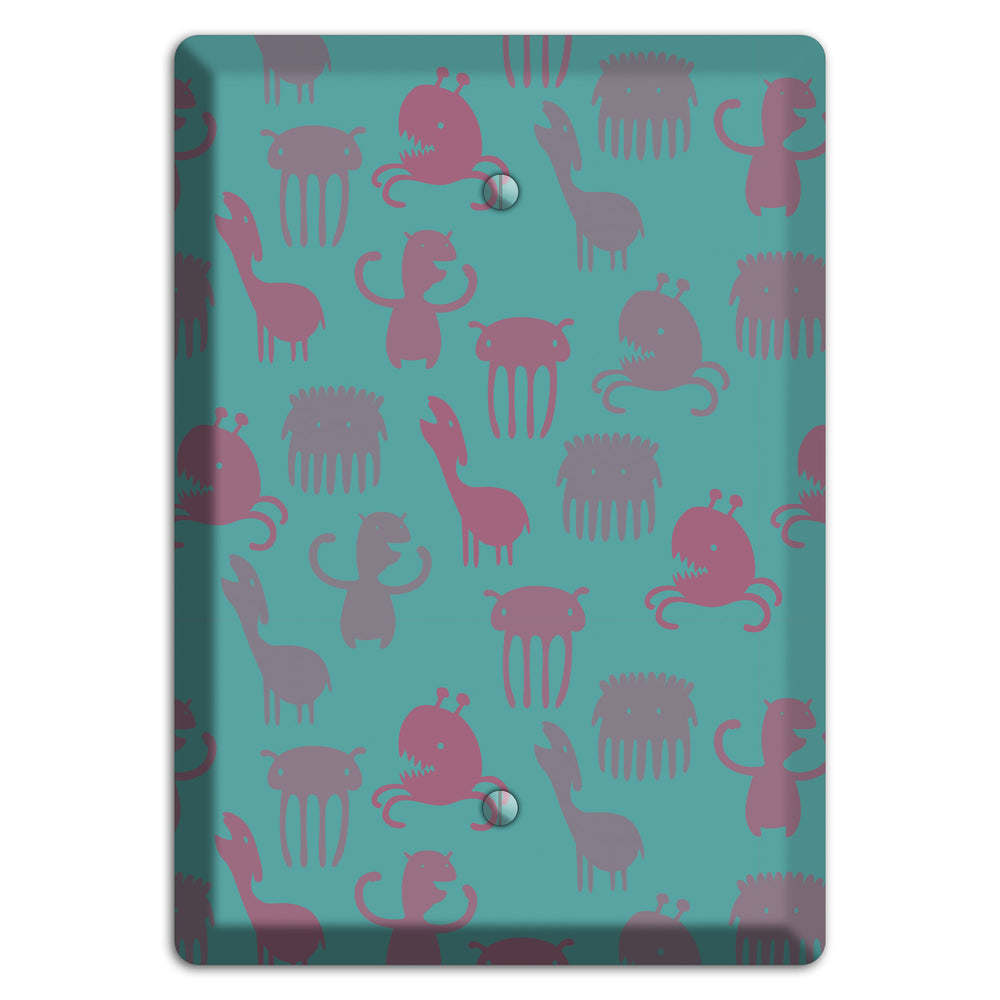Sily Monsters Green Blank Wallplate