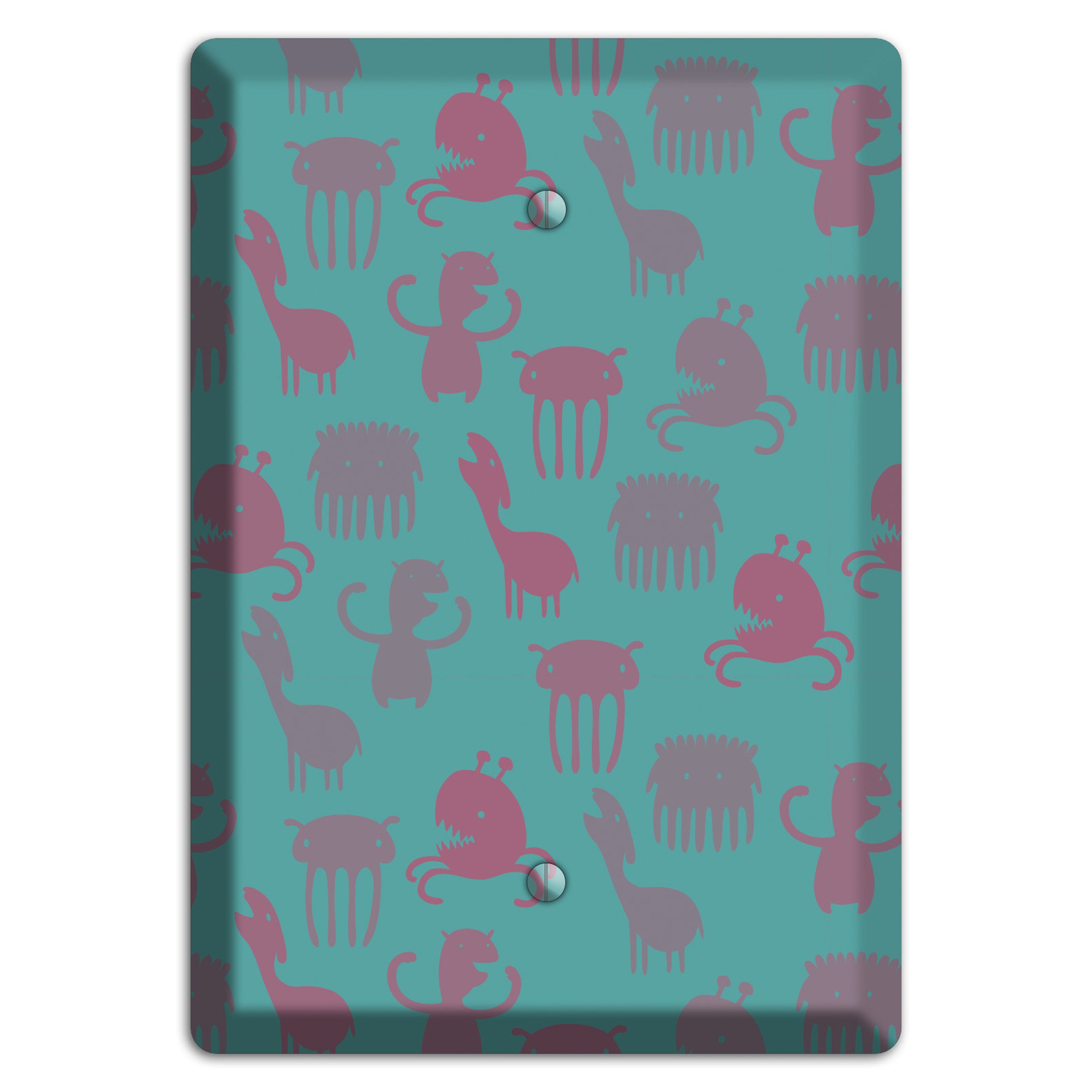 Sily Monsters Green Blank Wallplate