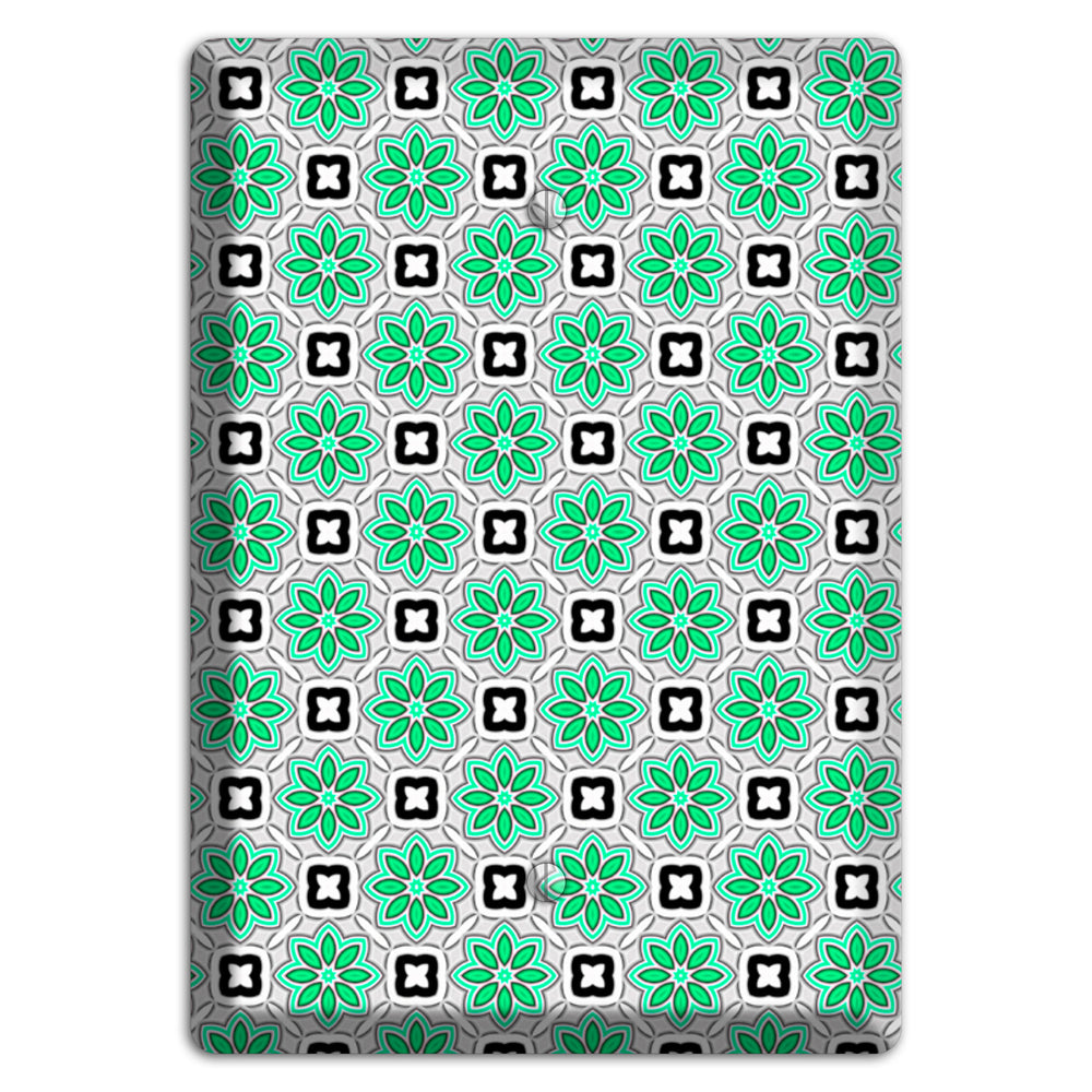Green Foulard 6 Blank Wallplate