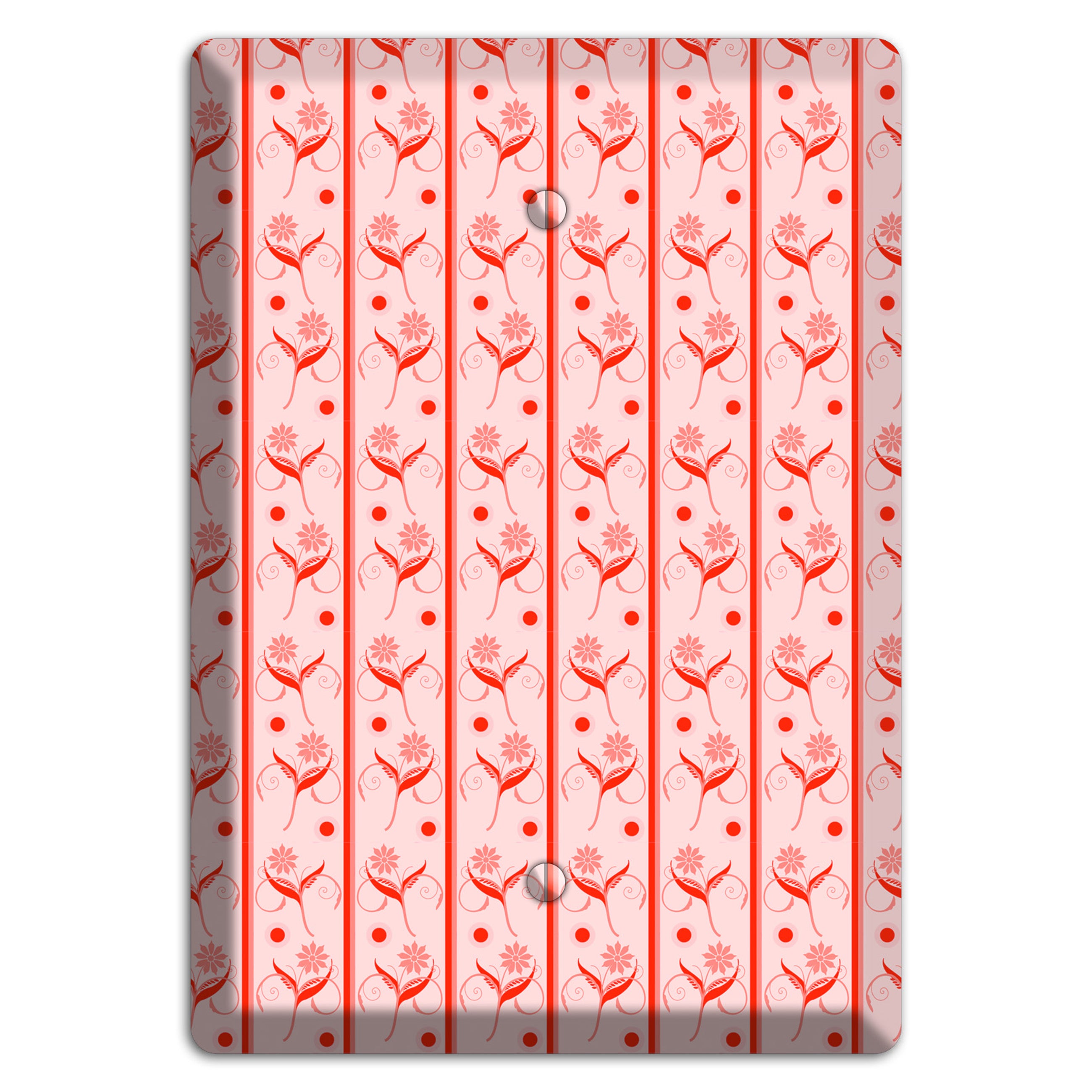 Salmon Floral Pattern Blank Wallplate