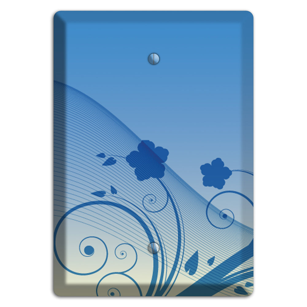 Blue Swirls Blank Wallplate