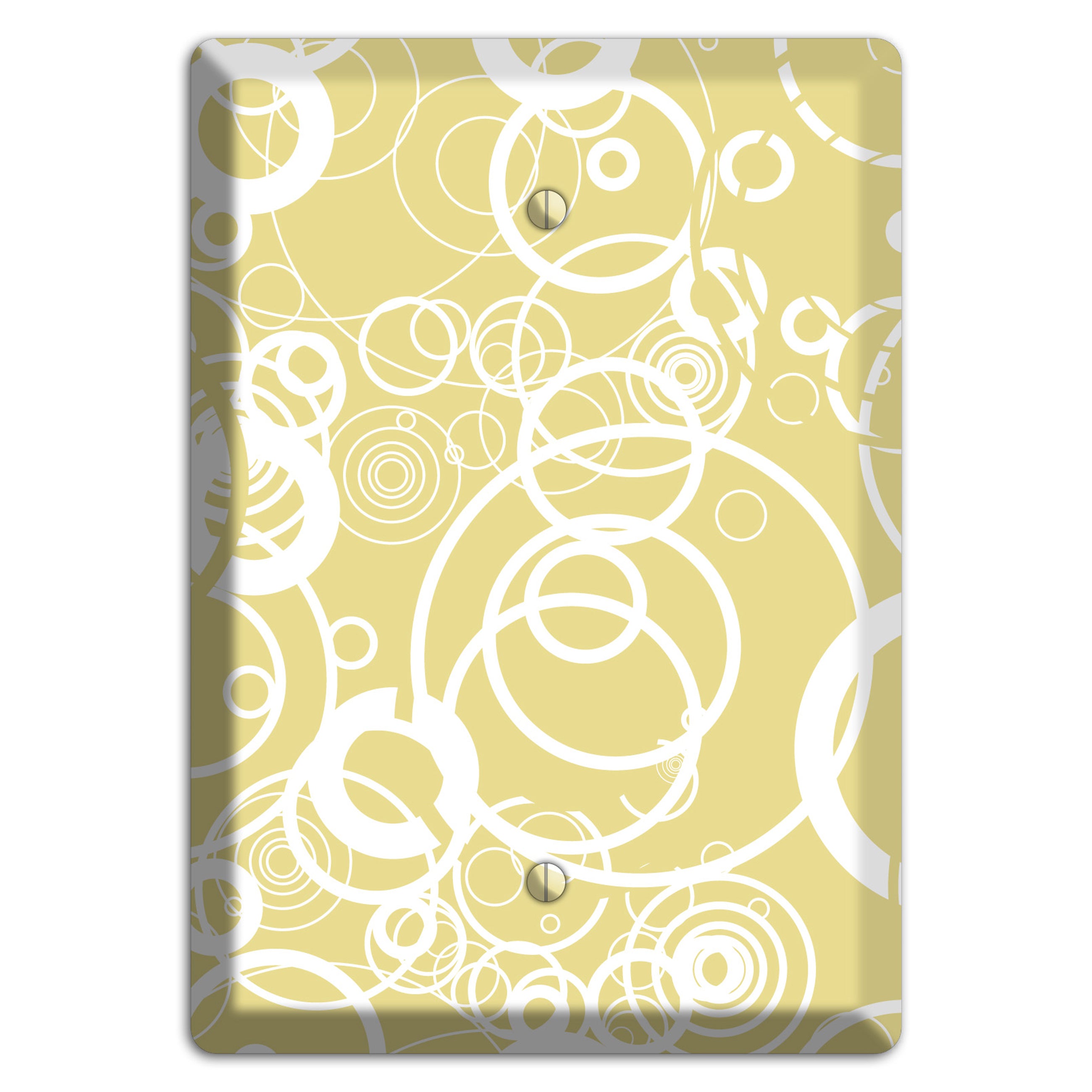 Beige with White Rings Blank Wallplate