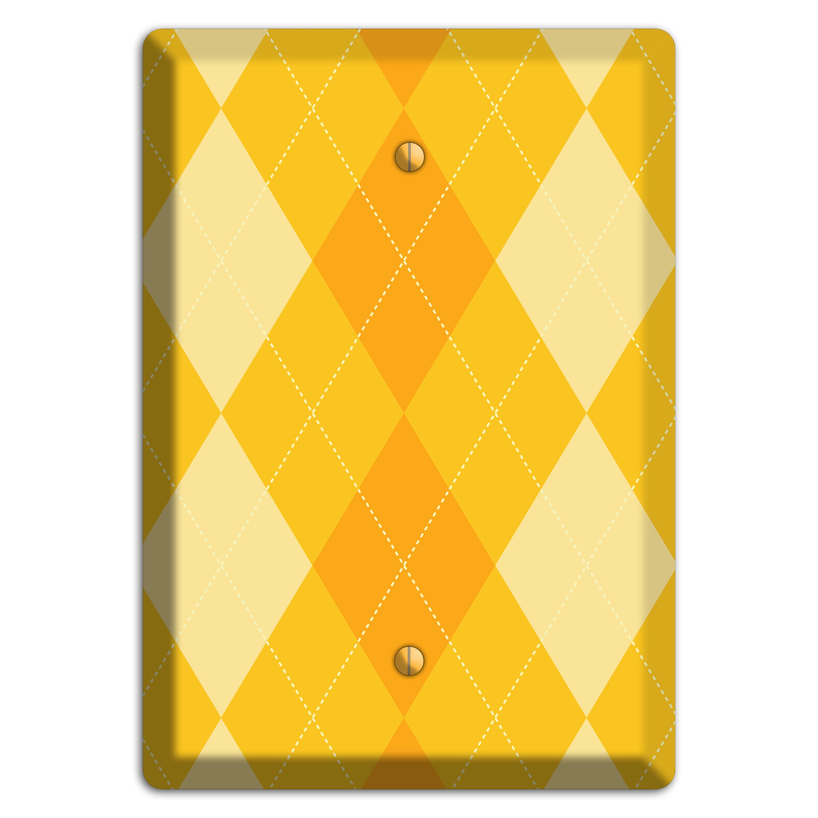 Yellow Argyle Blank Wallplate