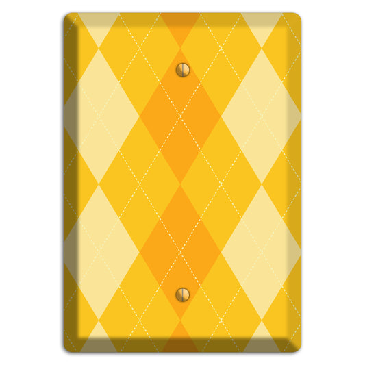 Yellow Argyle Blank Wallplate