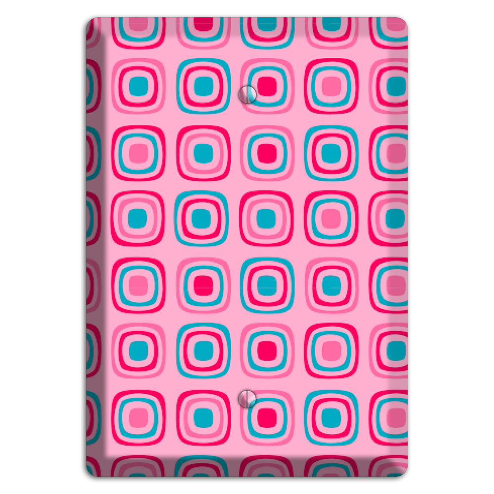 Pink and Blue Rounded Squares Blank Wallplate
