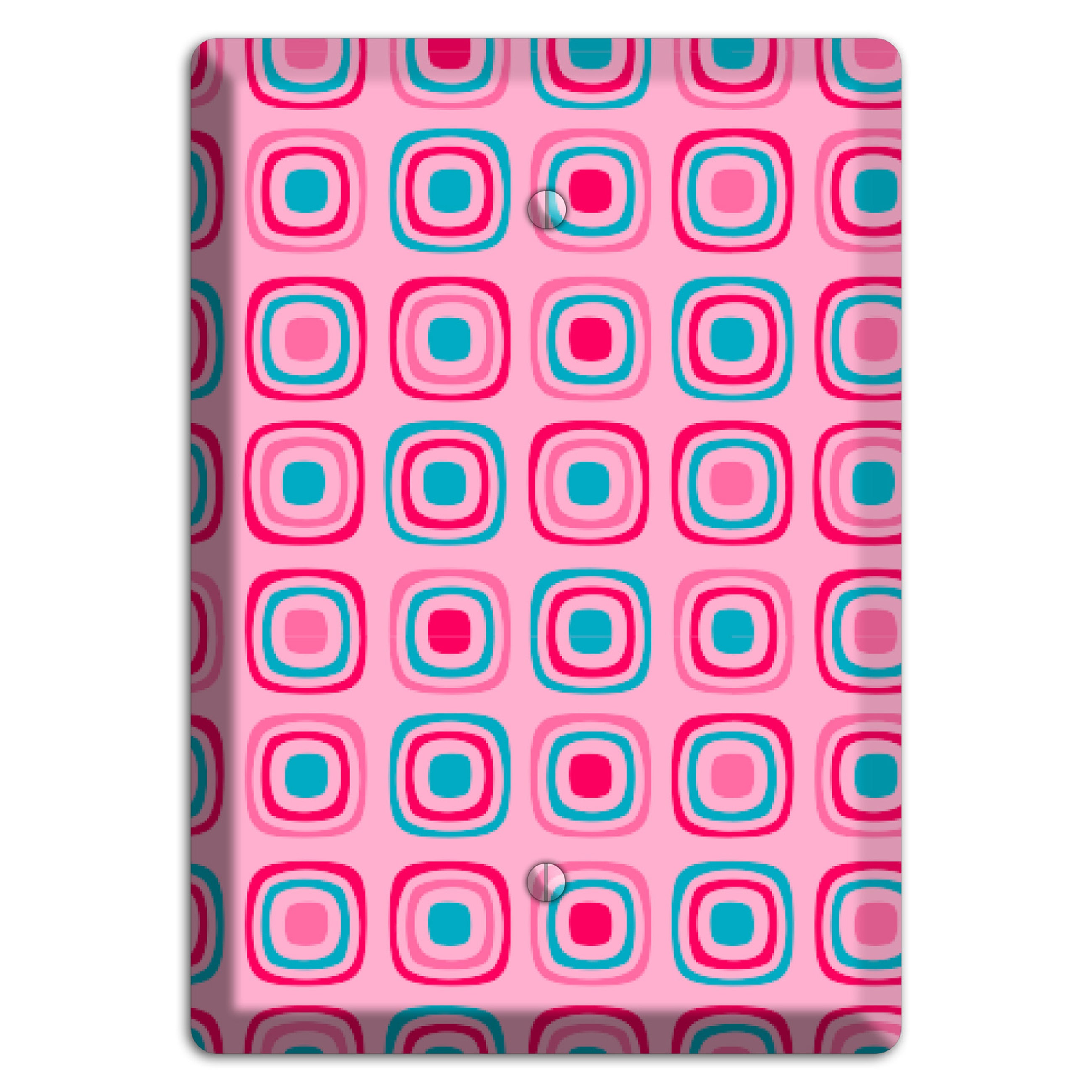 Pink and Blue Rounded Squares Blank Wallplate