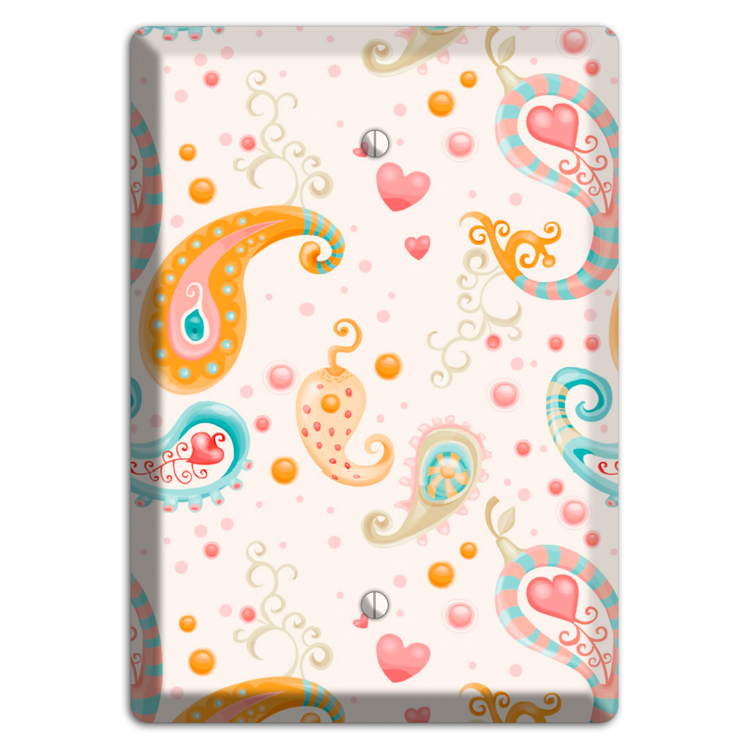 Multi Color Paisley Blank Wallplate