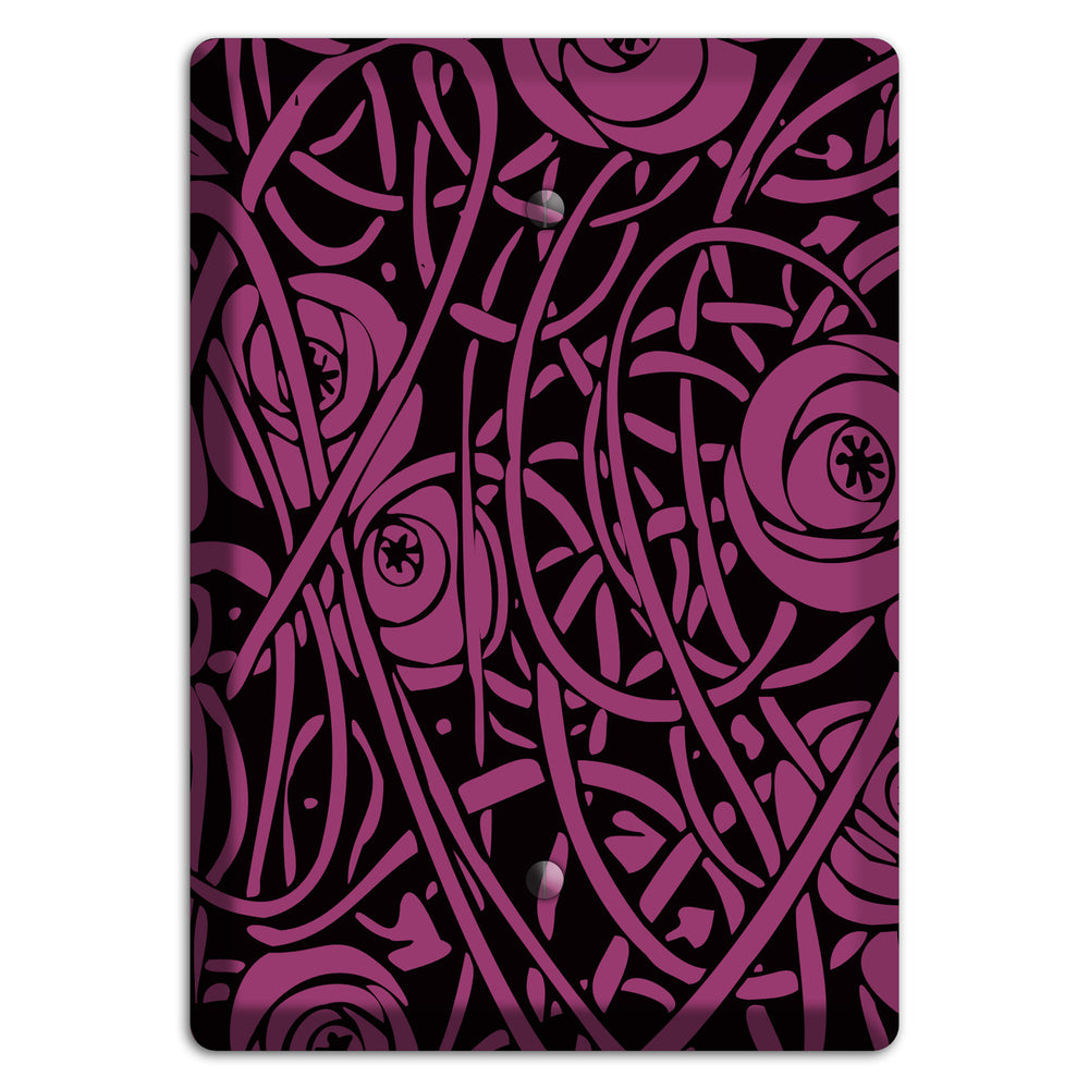 Fuschia Deco Floral Blank Wallplate