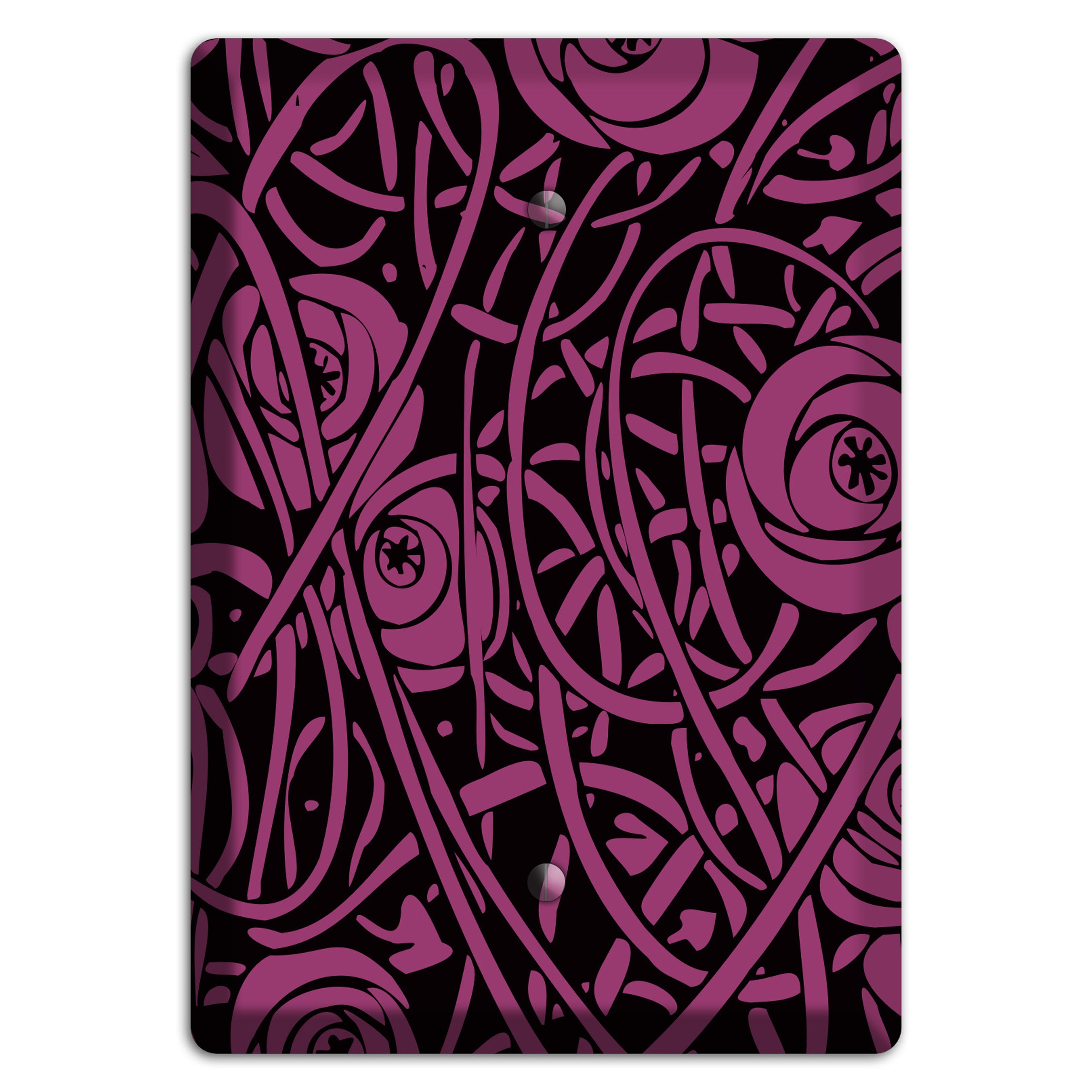 Fuschia Deco Floral Blank Wallplate