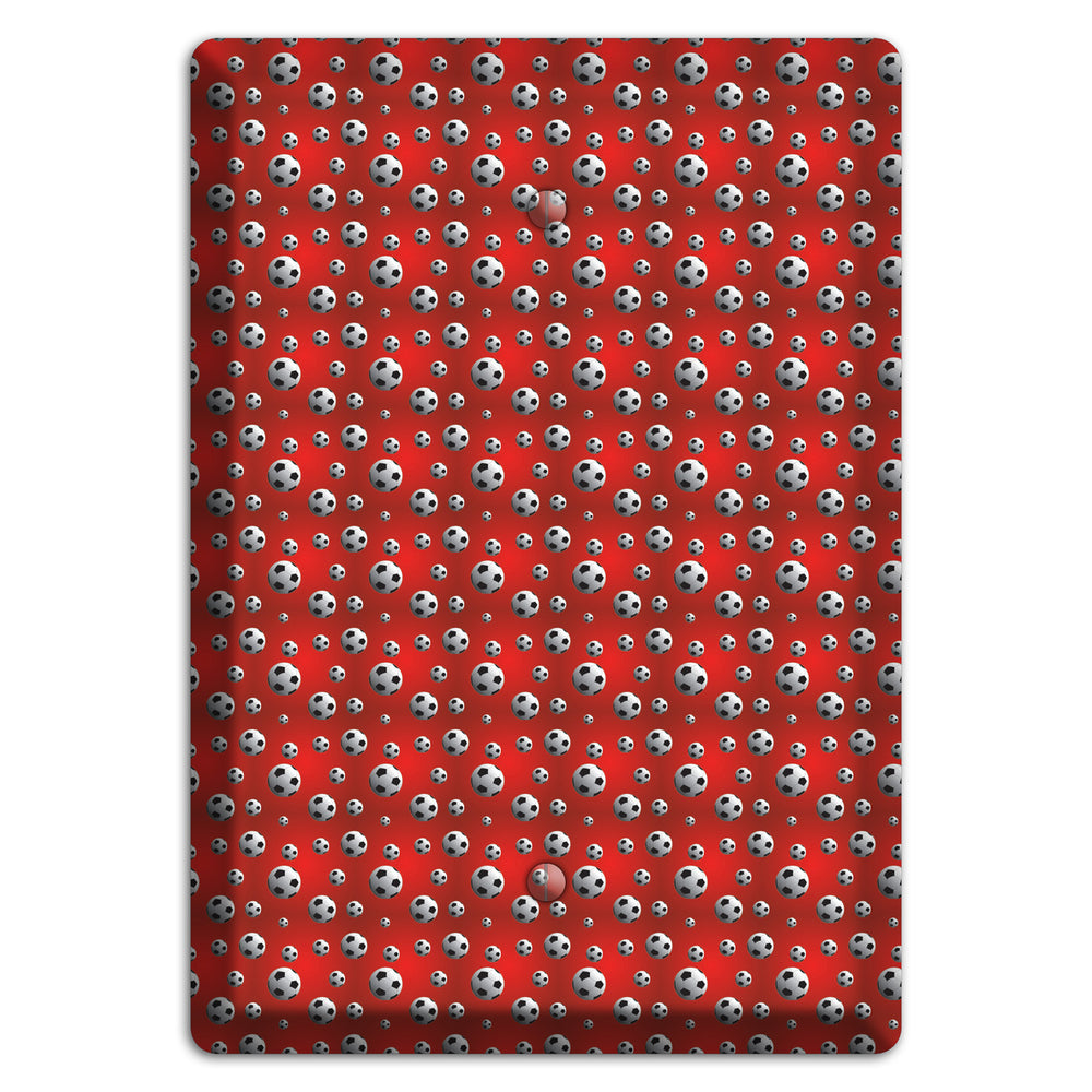 Red with Soccer Balls Blank Wallplate