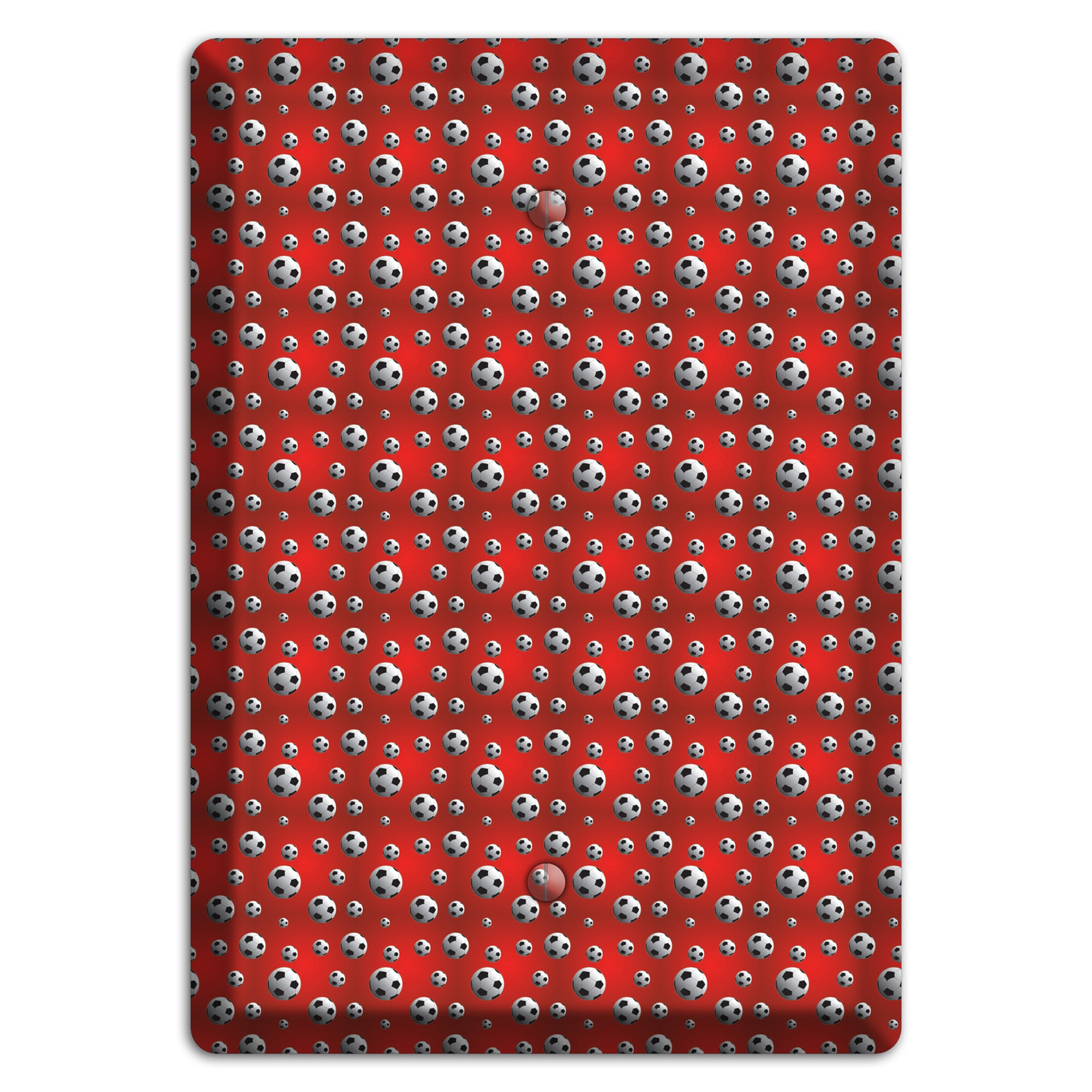 Red with Soccer Balls Blank Wallplate