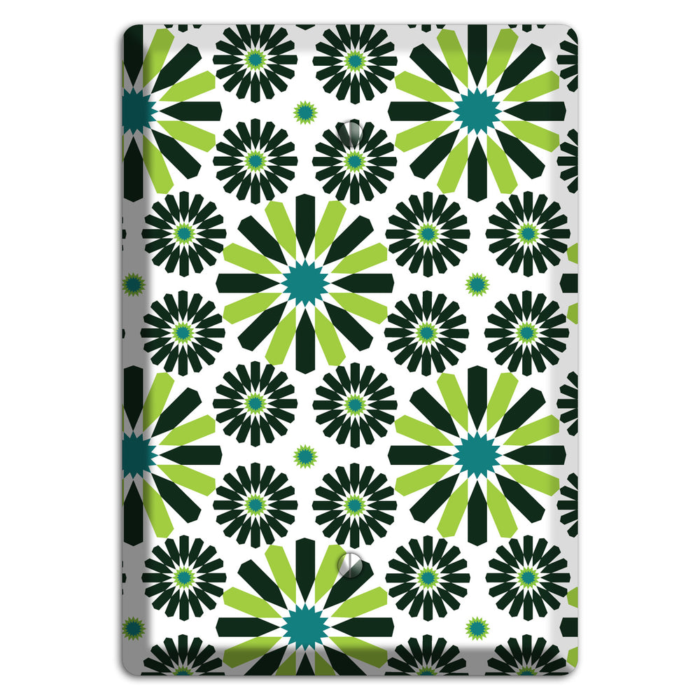Lime and Teal Scandinavian Floral Blank Wallplate