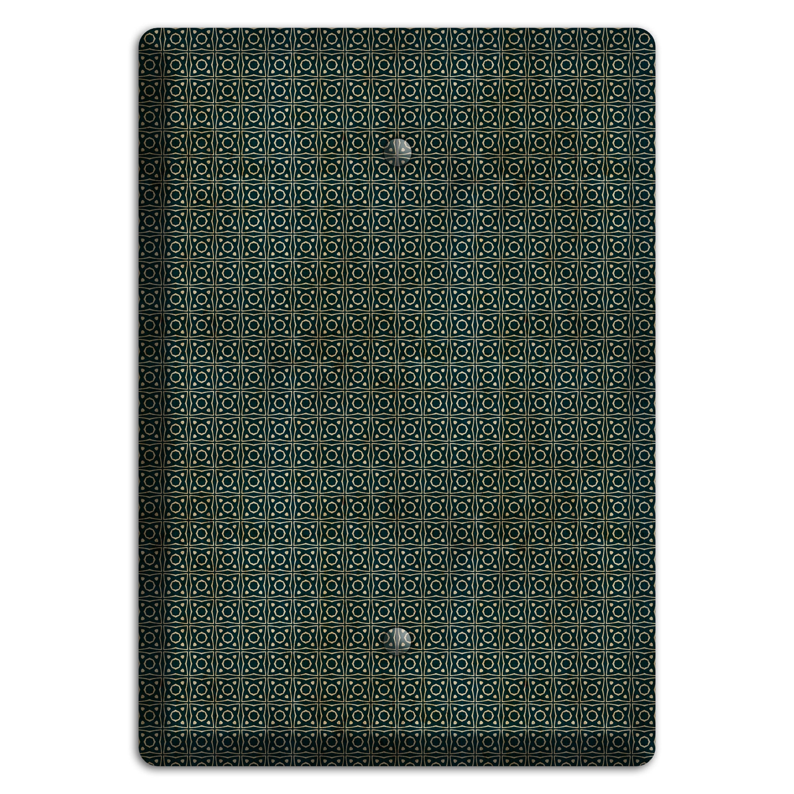 Dark Green Grunge Tiny Tiled Tapestry 4 Blank Wallplate