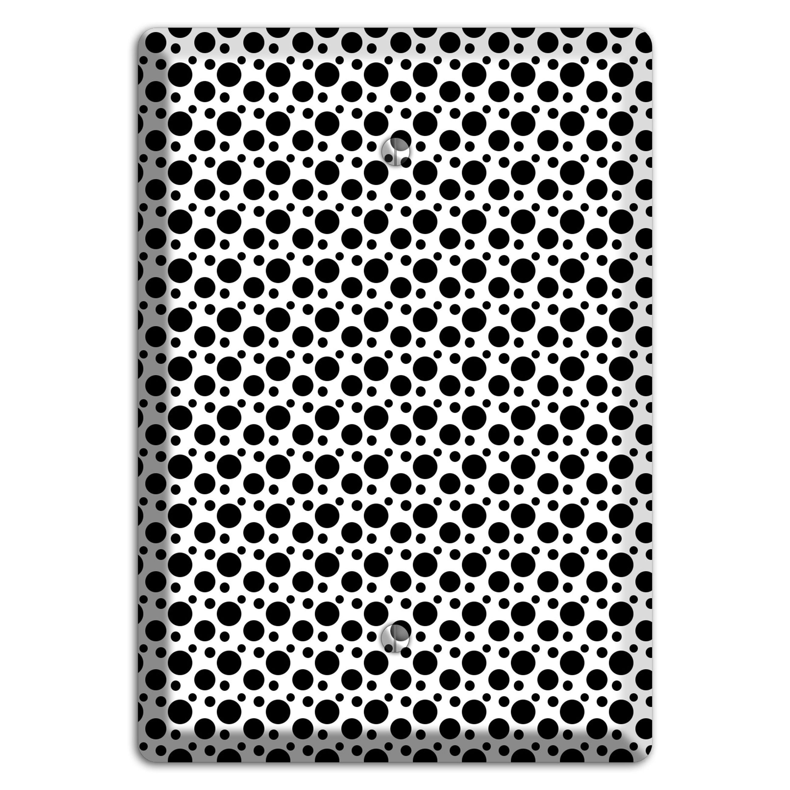 White with Black Small and Tiny Polka Dots Blank Wallplate