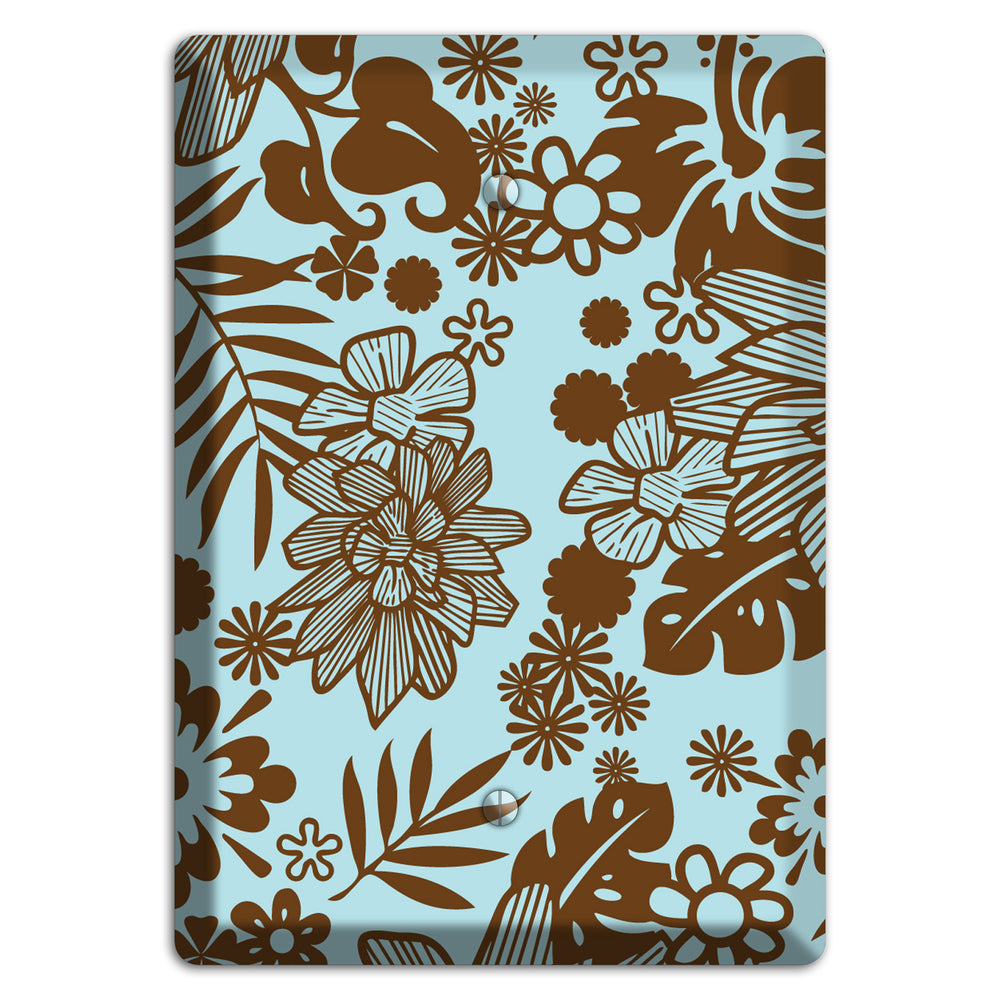 Blue and Brown Tropical Blank Wallplate