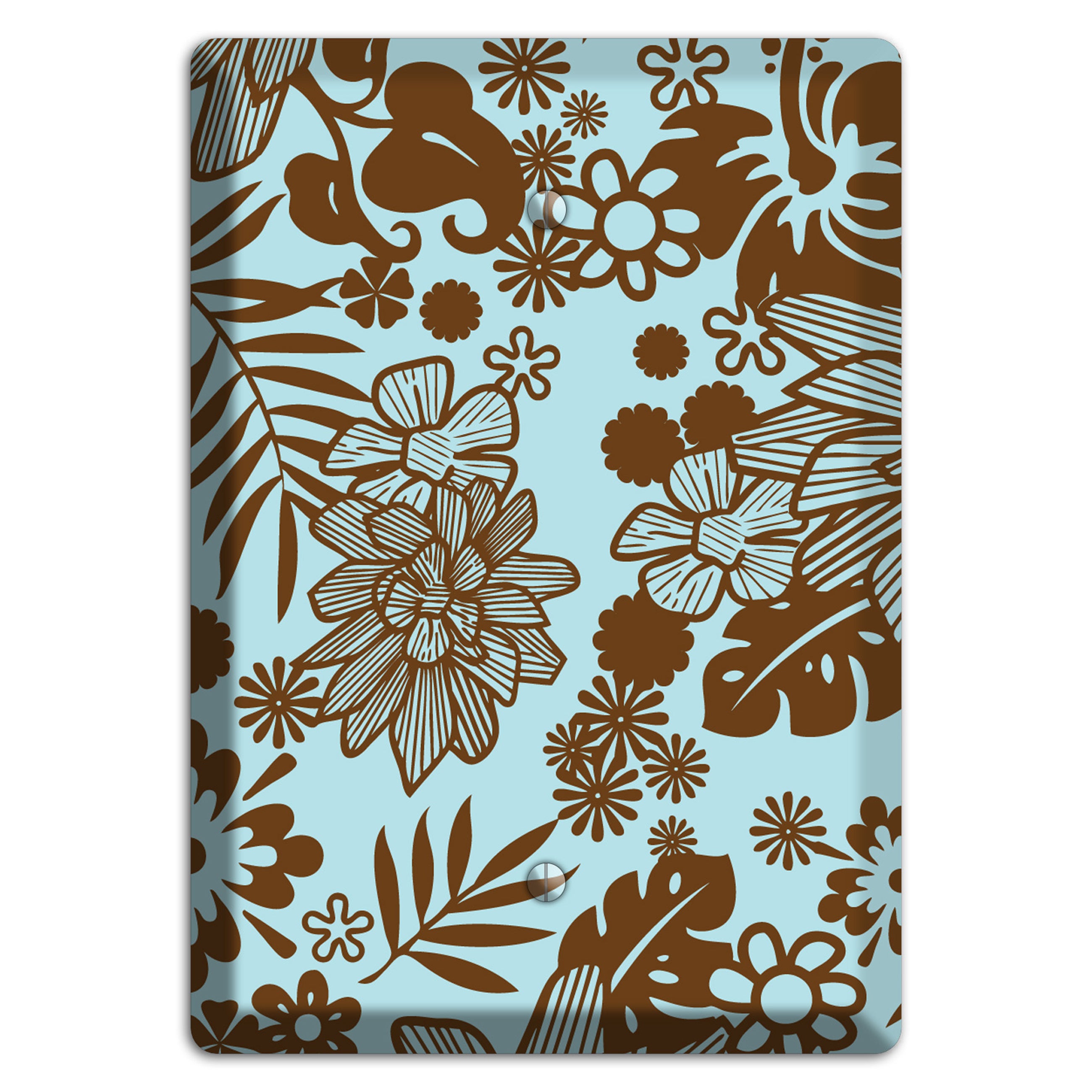 Blue and Brown Tropical Blank Wallplate