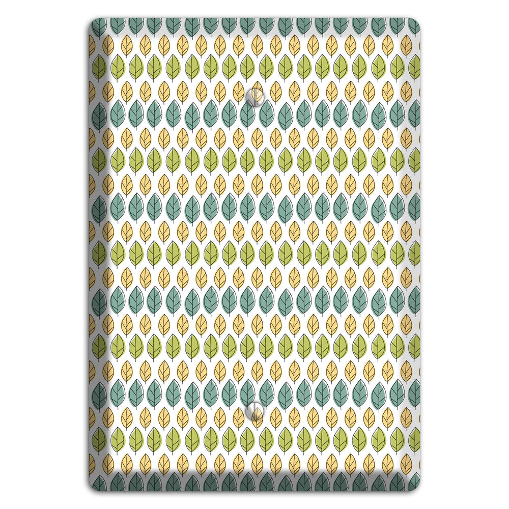 Sage Beige Dusty Blue Leaf Contour Blank Wallplate