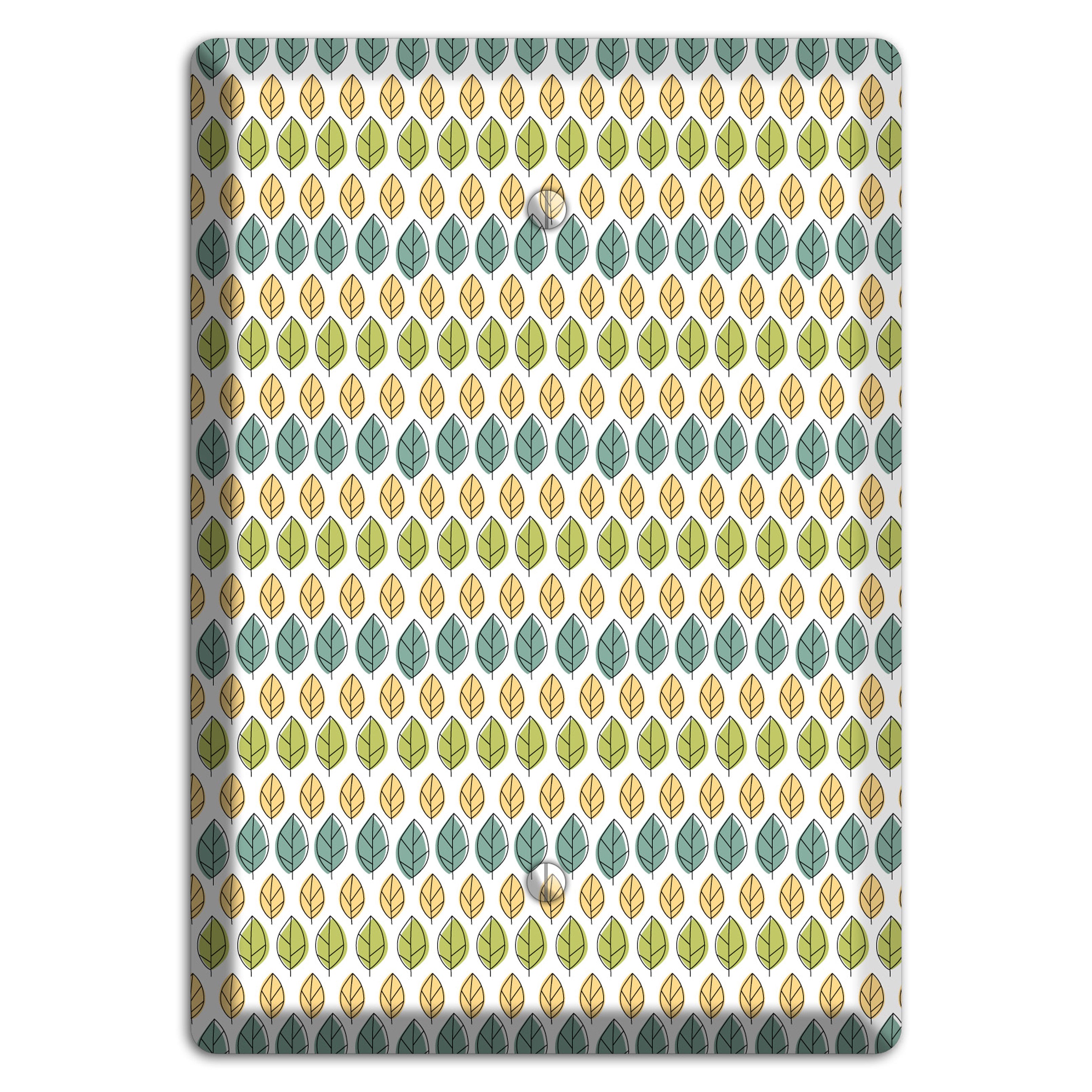 Sage Beige Dusty Blue Leaf Contour Blank Wallplate